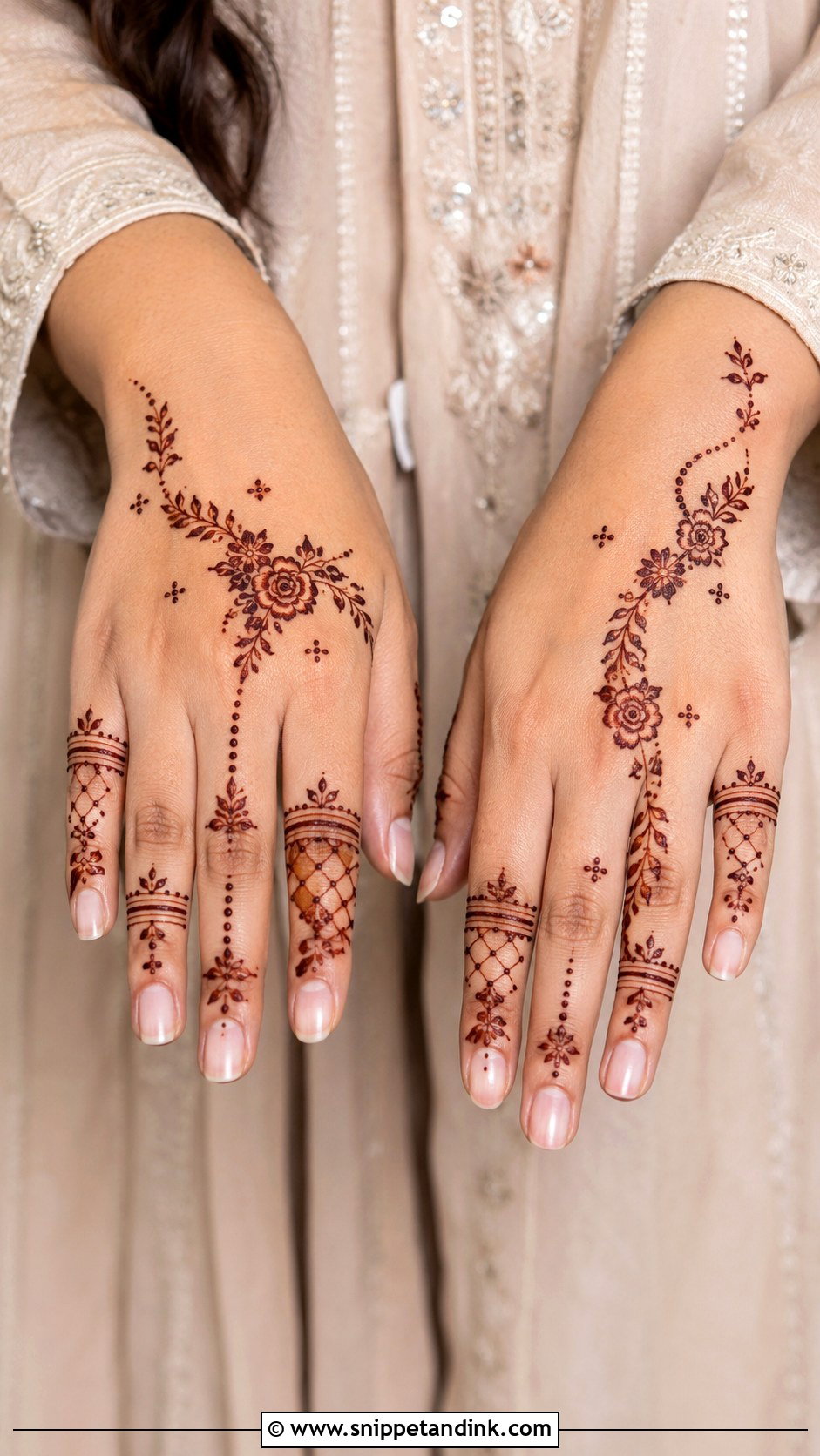 Modern Back Mehndi Design - Snippet and Ink - 35 Back Mehndi Designs