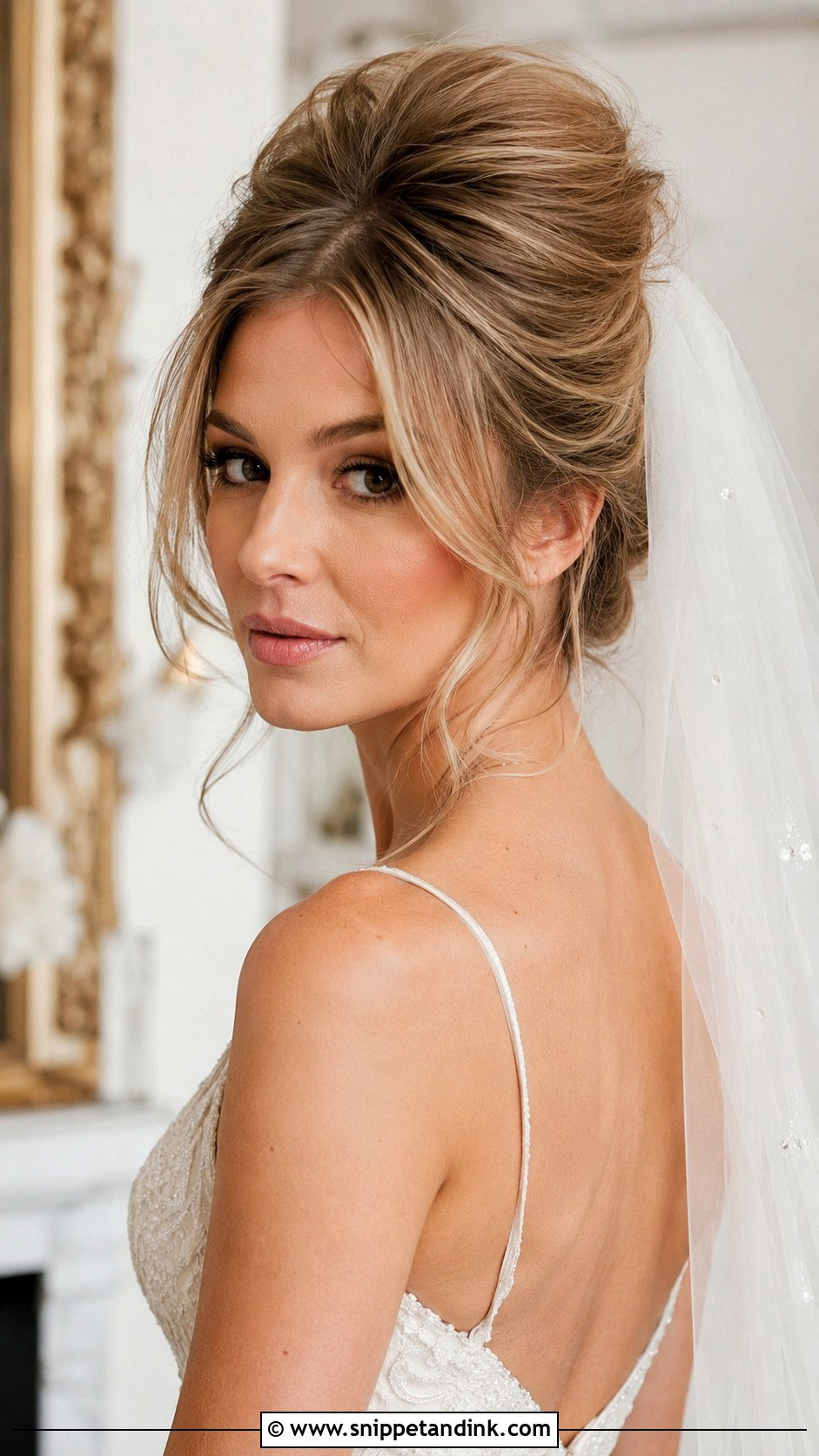 Modern Beehive With Loose Tendrils - Snippet and Ink - 25 60s Wedding Hair Ideas