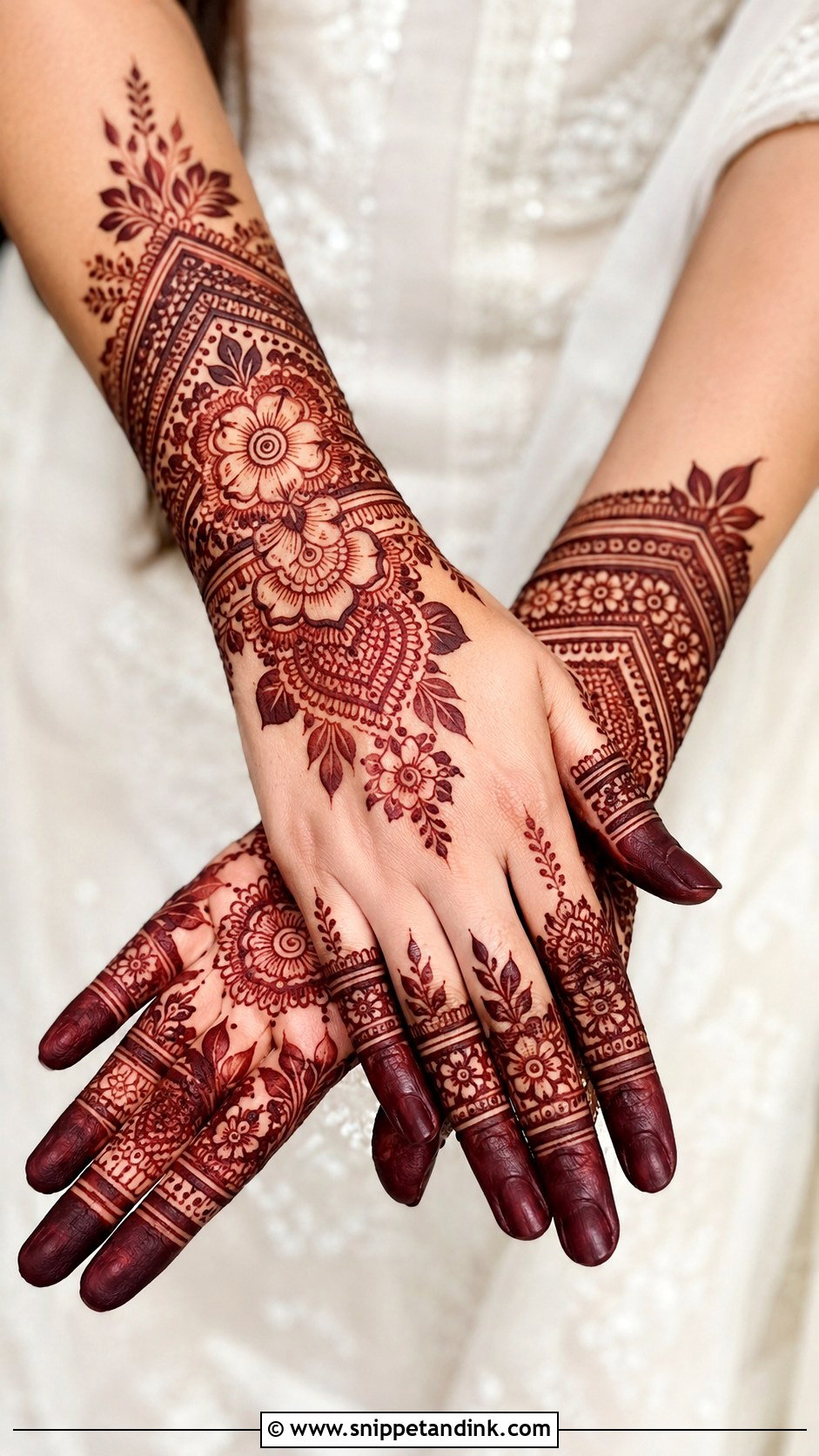 Modern Bharwa Mehndi Design - Snippet and Ink - 30 Bharwa Mehndi Designs