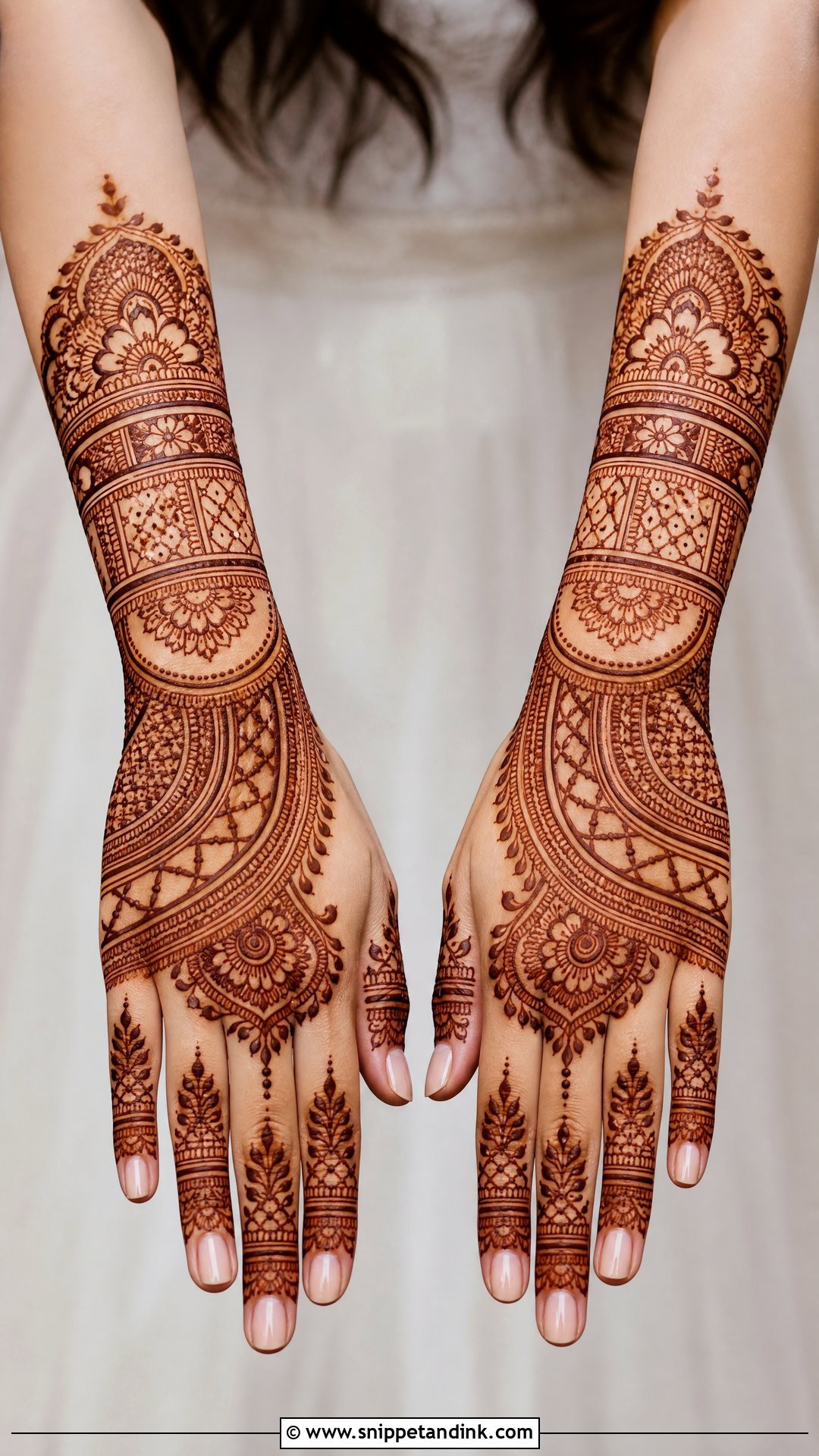 Modern Bridal Back Full Hand Mehndi Design - Snippet and Ink - 20 Bridal Back Full Hand Mehndi Designs