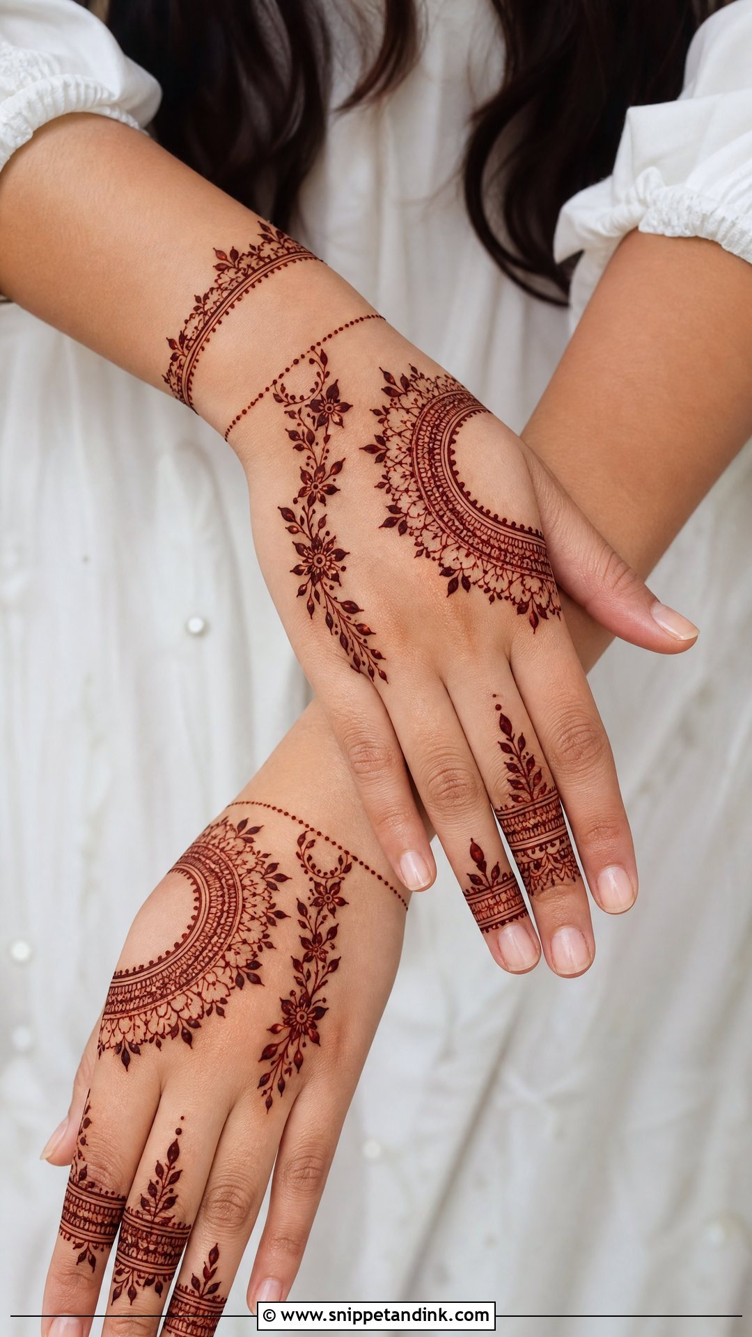 Modern Bridal Back Hand Mehndi Design - Snippet and Ink - 25 New Bridal Back Hand Mehndi Designs