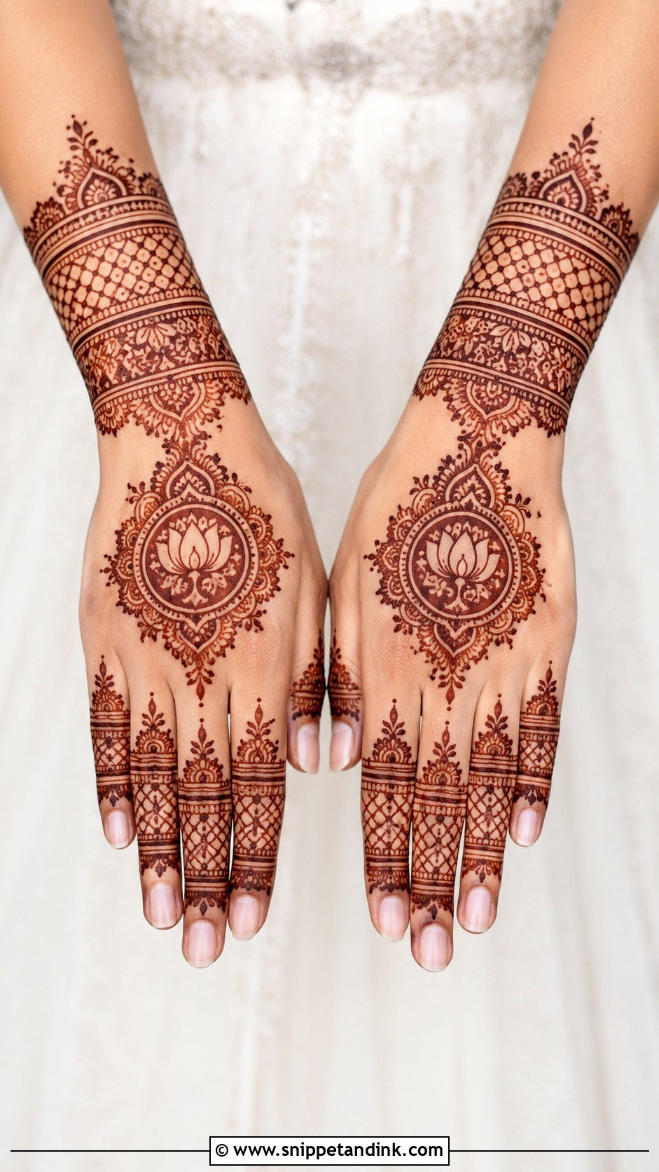 Modern Bridal Back Hand Mehndi Design - Snippet and Ink - 30 Modern Minimal Back Hand Mehndi Designs