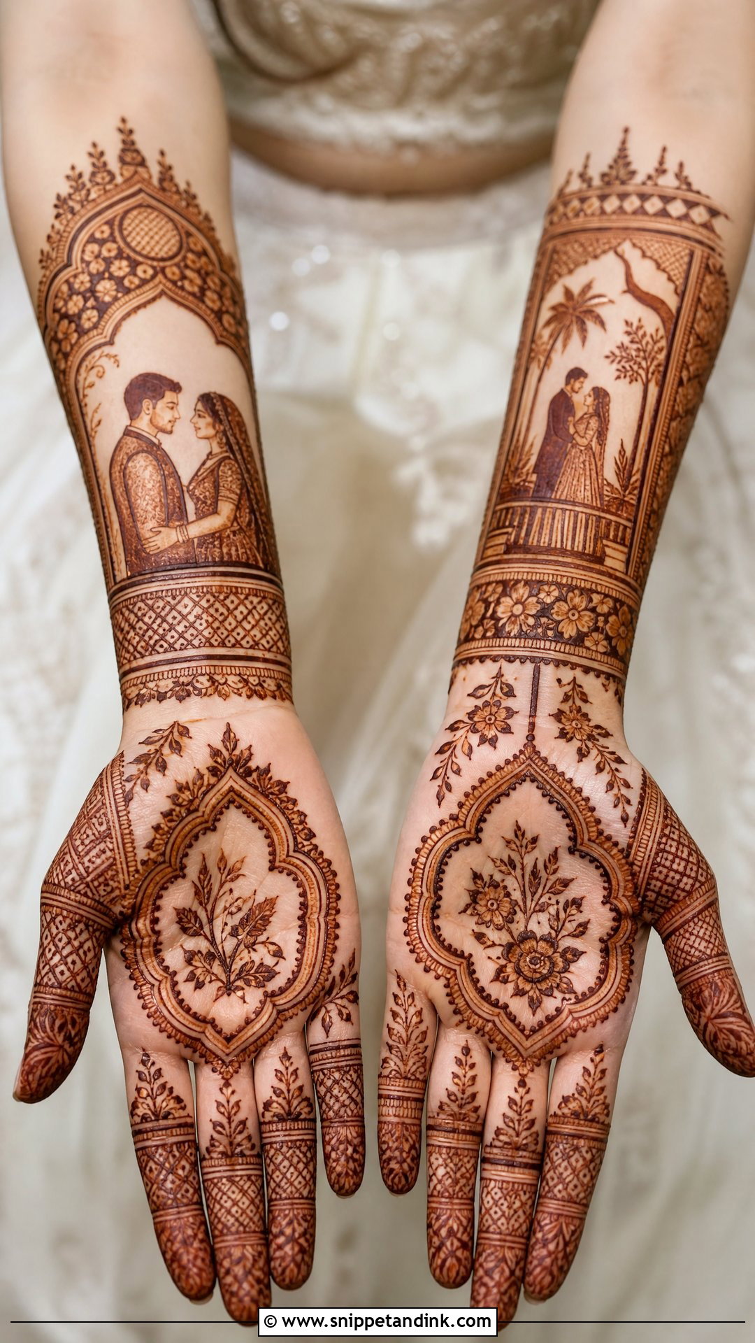 Modern Bridal Figure Mehndi - Snippet and Ink - 25 Bridal Figure Mehndi Designs