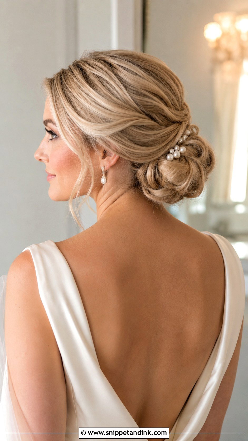 Modern Bridal Low Chignon - Snippet and Ink - 15 Modern Bridal Updo Ideas
