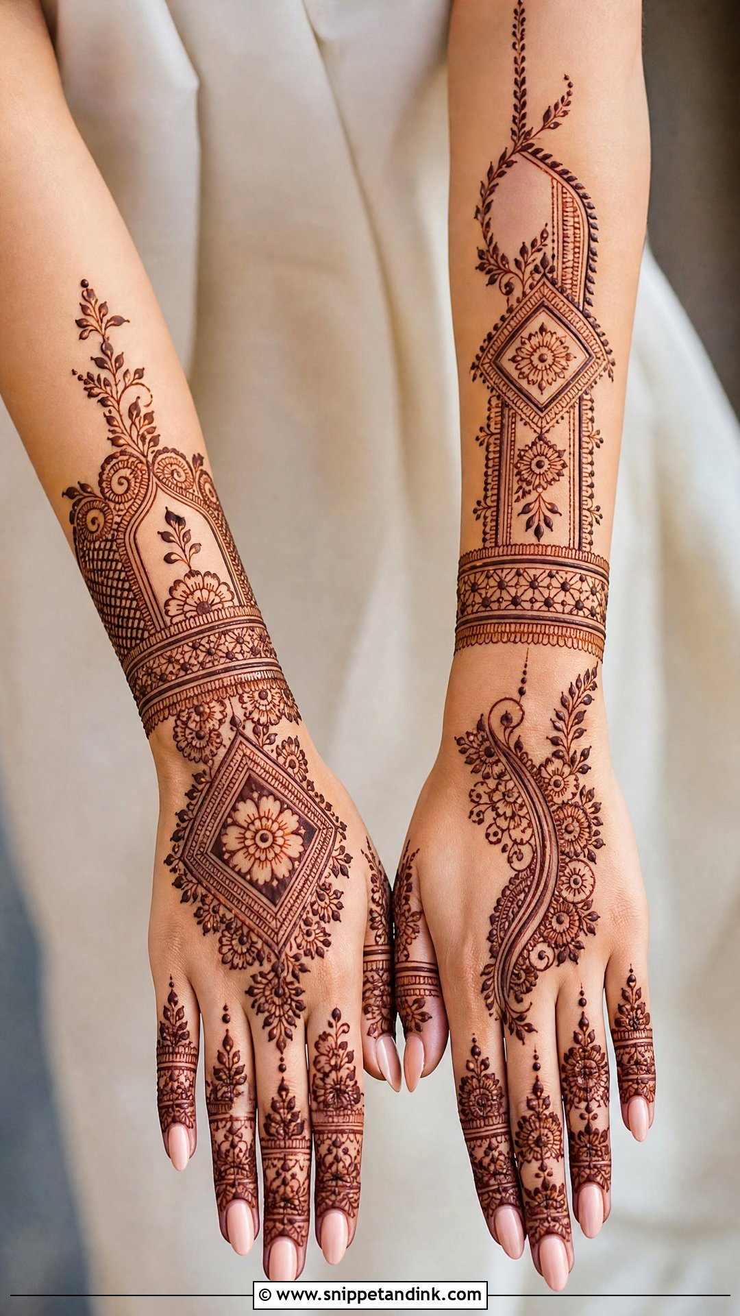 Modern Bridal Mehndi Design - Snippet and Ink - 20 Bridal Henna (Mehndi) Design Ideas
