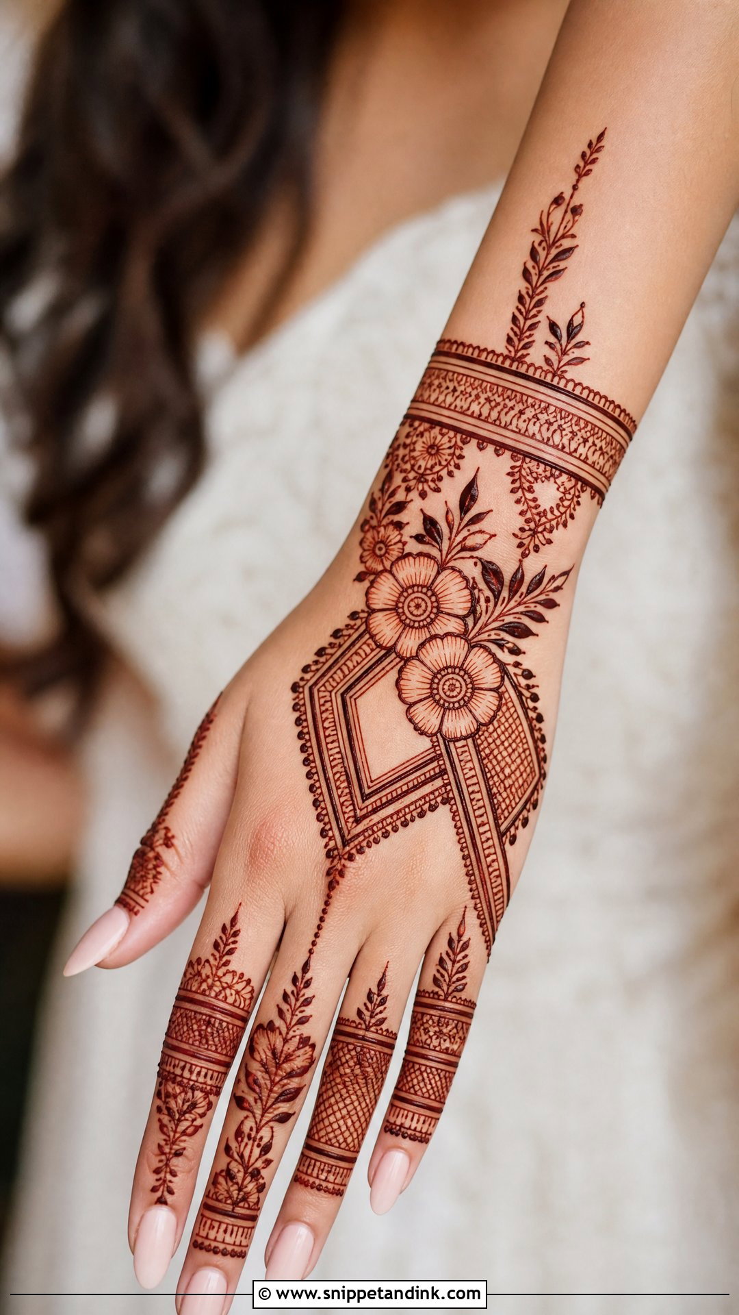 Modern Bridal Mehndi Design Back Hand - Snippet and Ink - 20 Bridal Mehndi Designs for Back Hand