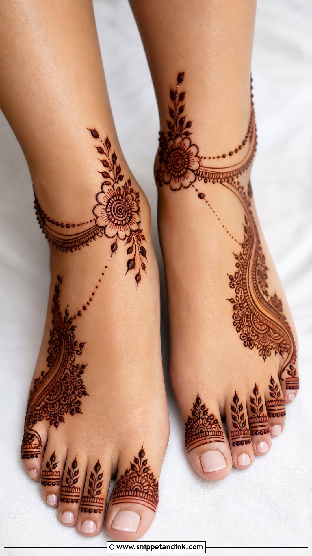 Modern Bridal Mehndi Design For Feet - Snippet and Ink - 20 Bridal Mehndi Designs for Feet