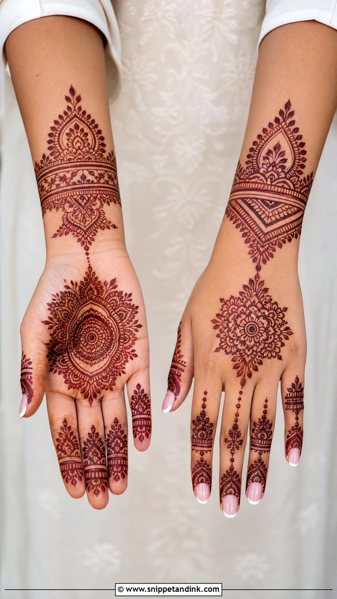 Modern Bridal Mehndi Front And Back - Snippet and Ink - 20 Bridal Mehndi Designs Front and Back
