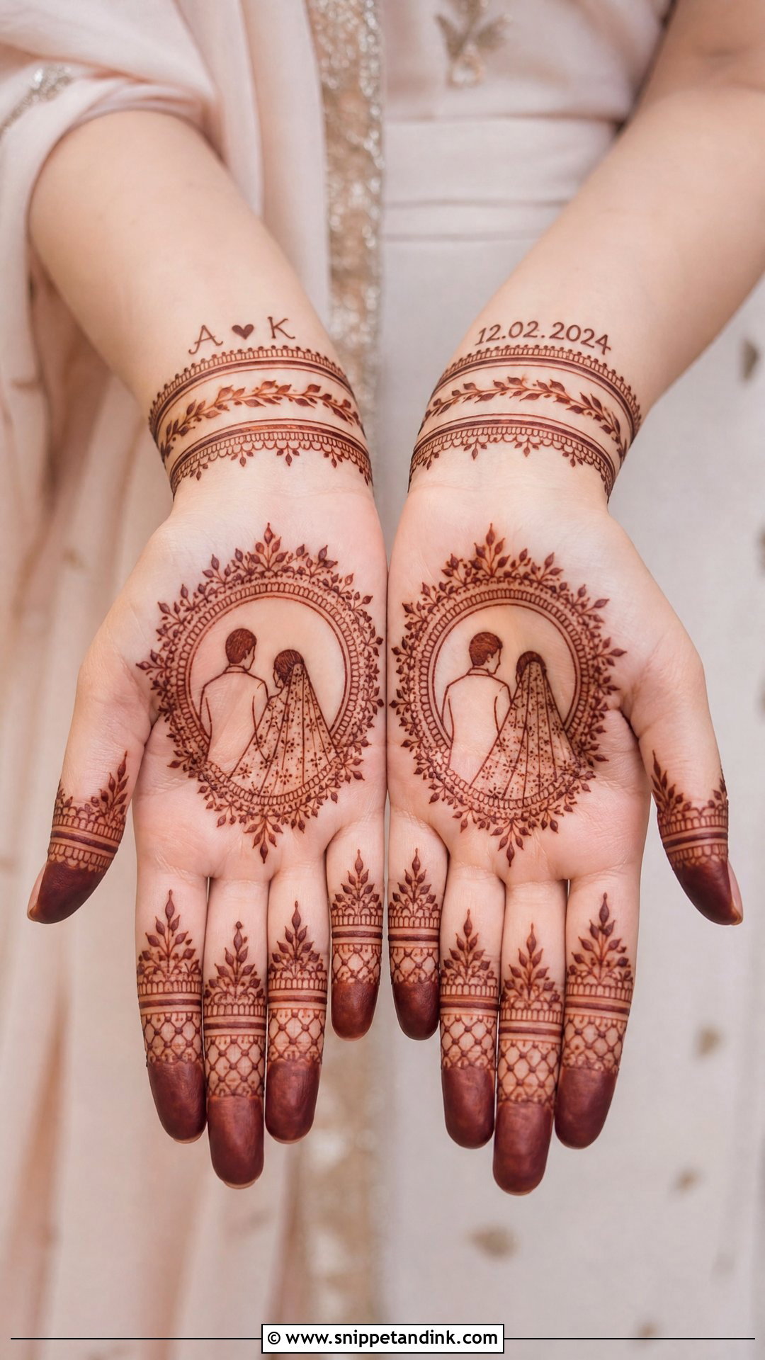 Modern Bridal Mehndi With Minimal Figures - Snippet and Ink - 20 Bridal Mehndi Designs with Figures