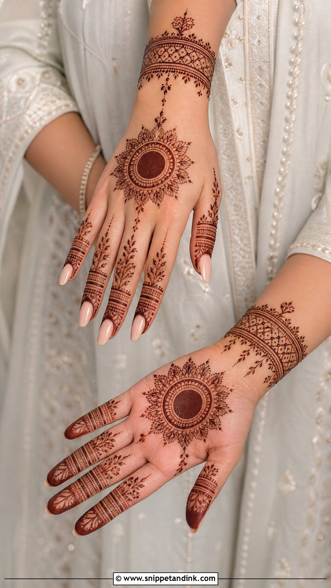 Modern Bridal Tikki Mehndi Design - Snippet and Ink - 20 Bridal Tikki Mehndi Designs