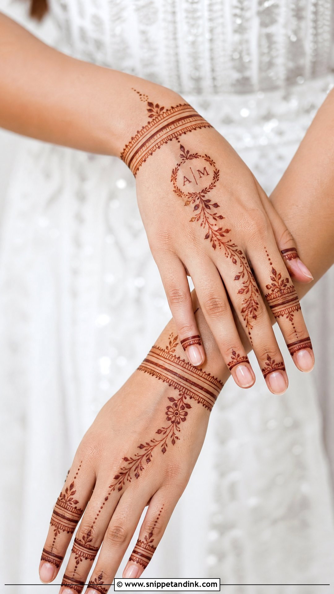 Modern Bridal Wedding Henna Design - Snippet and Ink - 30 Wedding Henna Designs