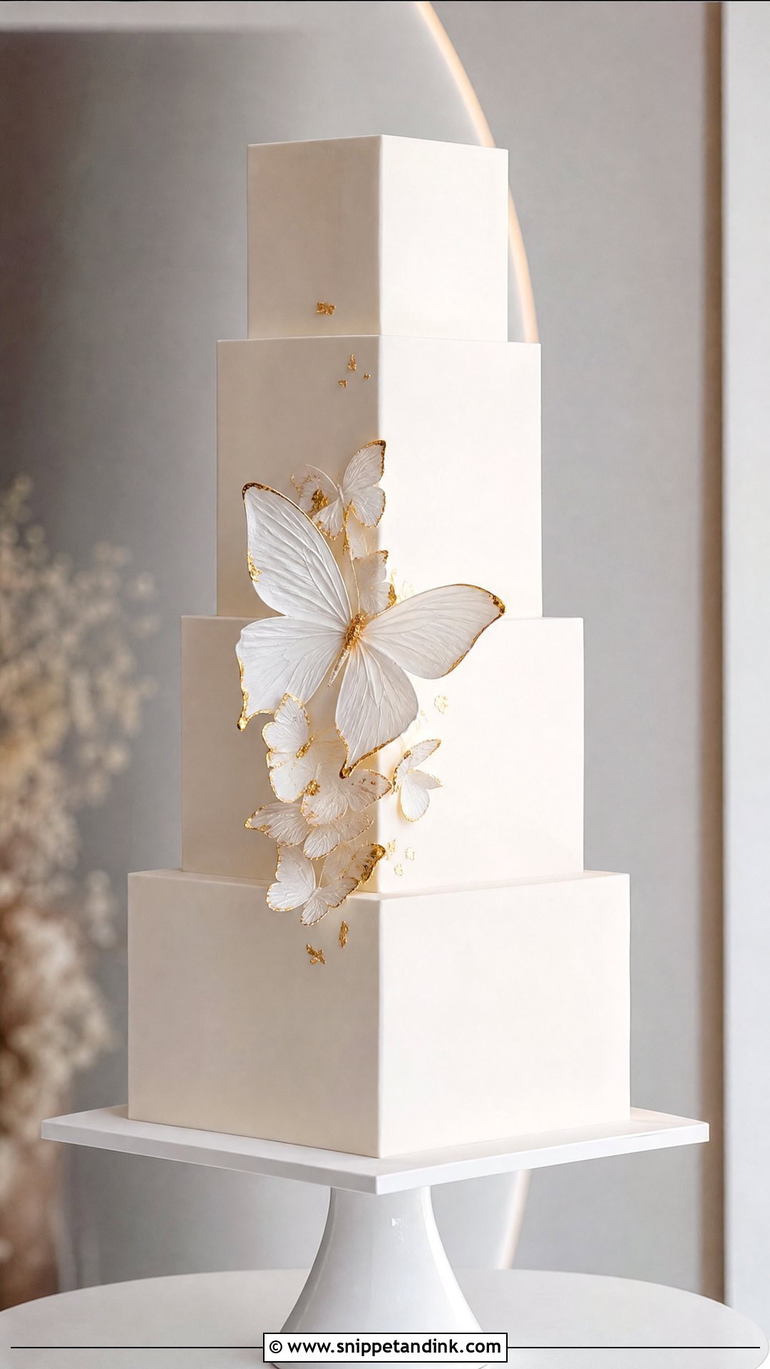 Modern Butterfly Wedding Cake - Snippet and Ink - 25 Butterfly Cake Design Ideas for Wedding