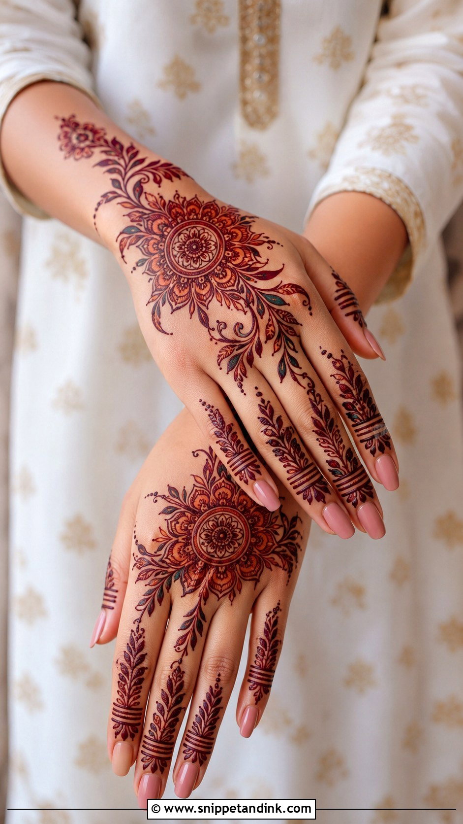 Modern Colored Mehndi Design - Snippet and Ink - 35 Modern Mehndi Designs
