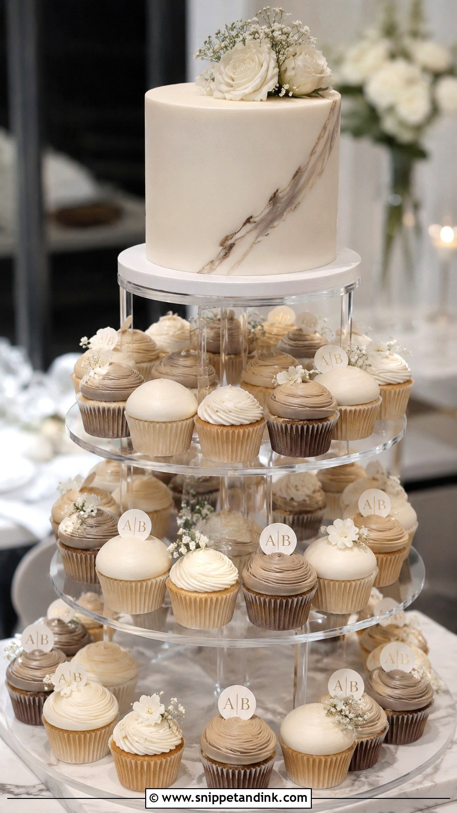 Modern Cupcake Wedding Cake - Snippet and Ink - 20 Cupcake Wedding Cake Ideas
