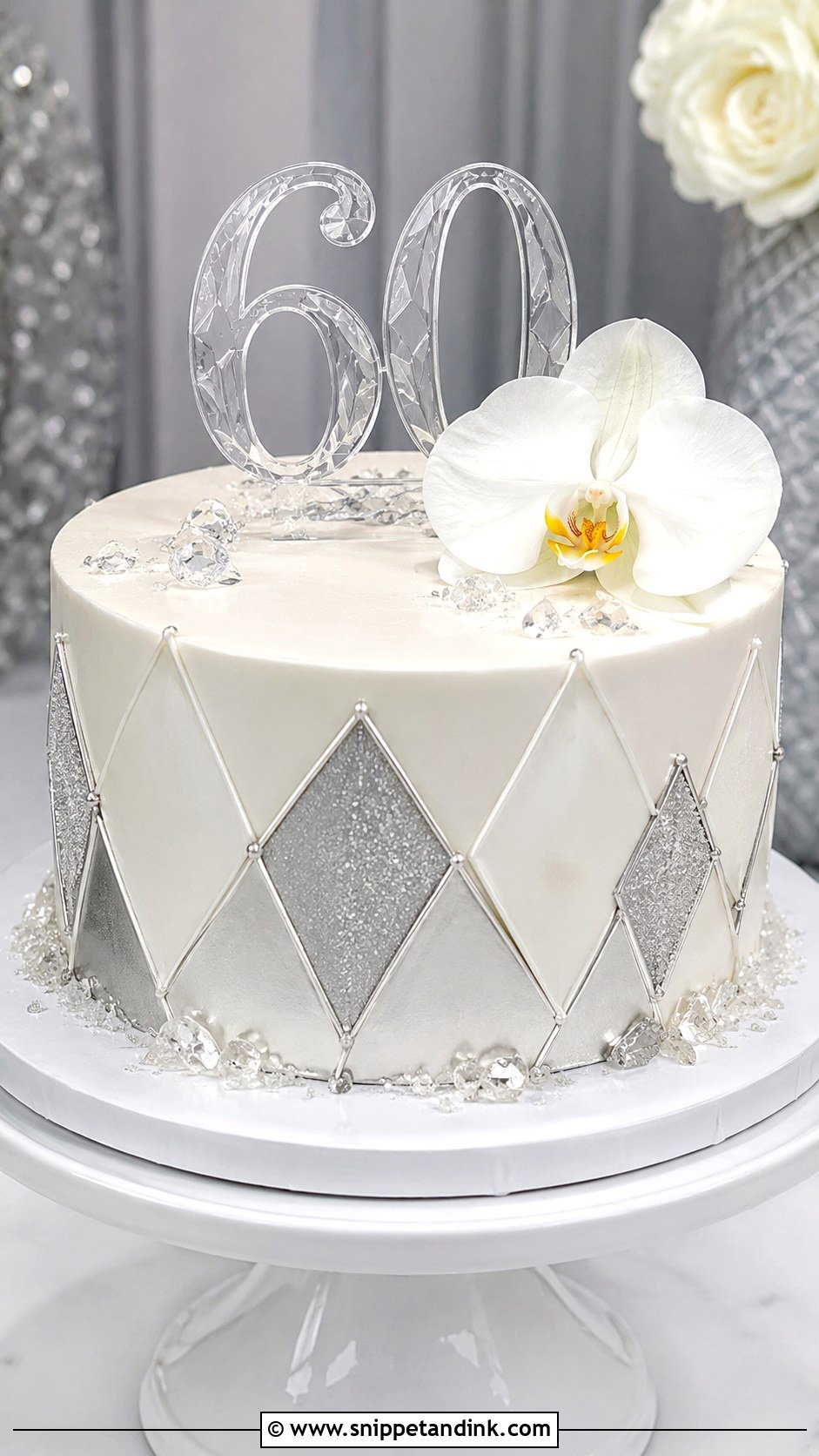 Modern Diamond Cake - Snippet and Ink - 20 60th Wedding Anniversary Cakes