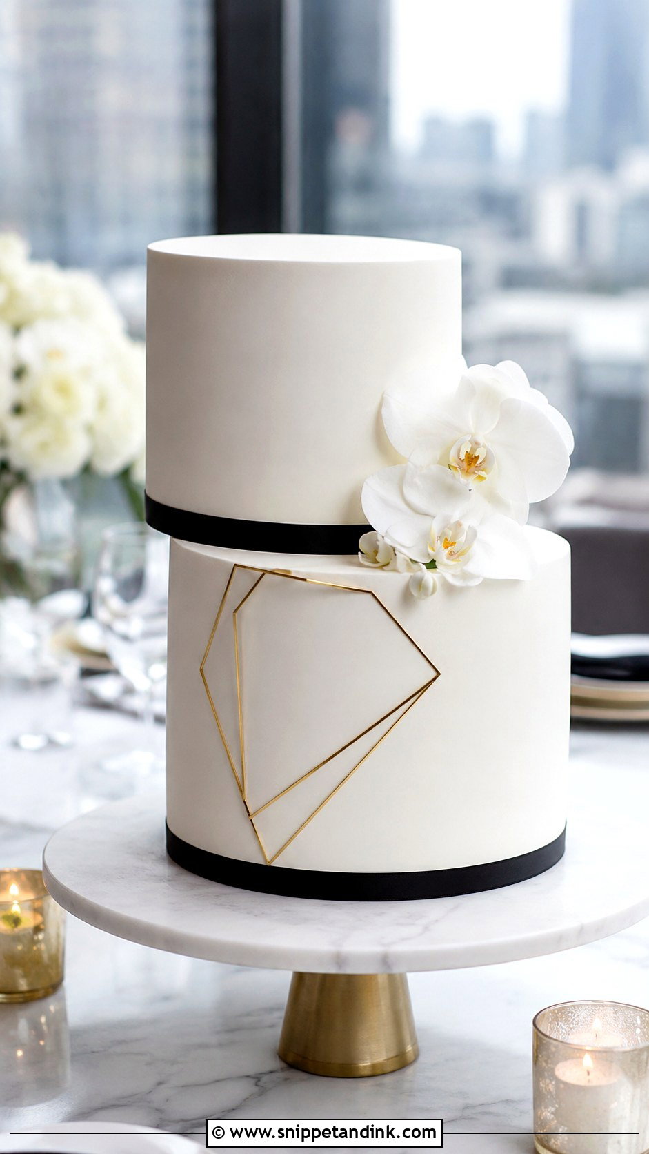 Modern Double Decker Wedding Cake - Snippet and Ink - 20 Double Decker Cake Design Ideas for Wedding