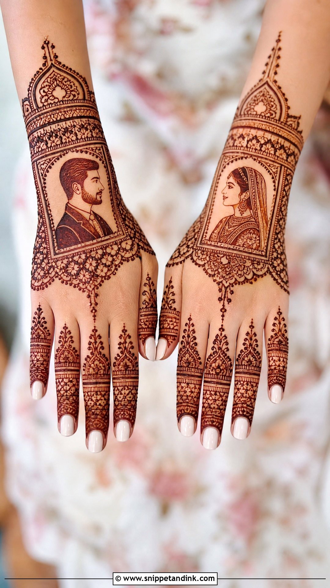 Modern Dulha Dulhan Mehndi Design - Snippet and Ink - 30 Dulha Dulhan Mehndi Designs