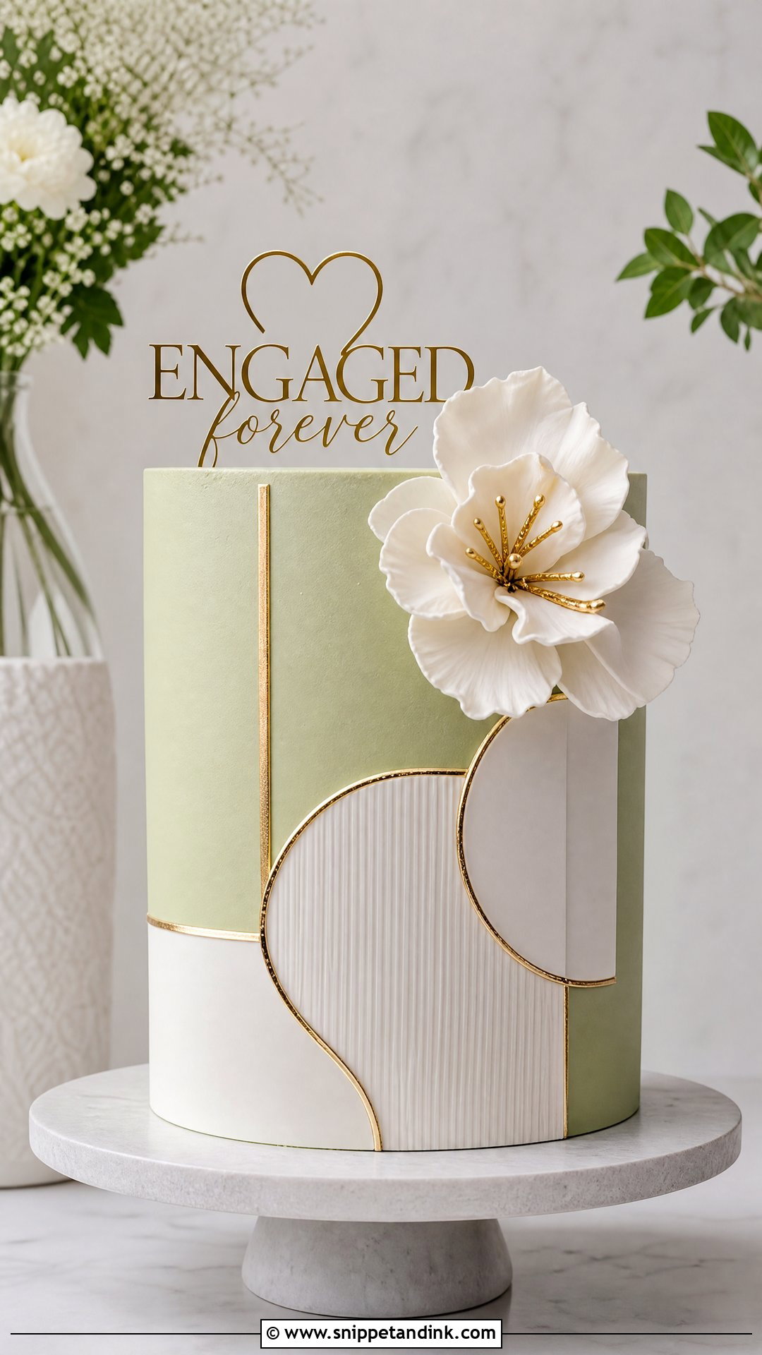 Modern Engagement Cake - Snippet and Ink - 25 Engagement Cake Ideas