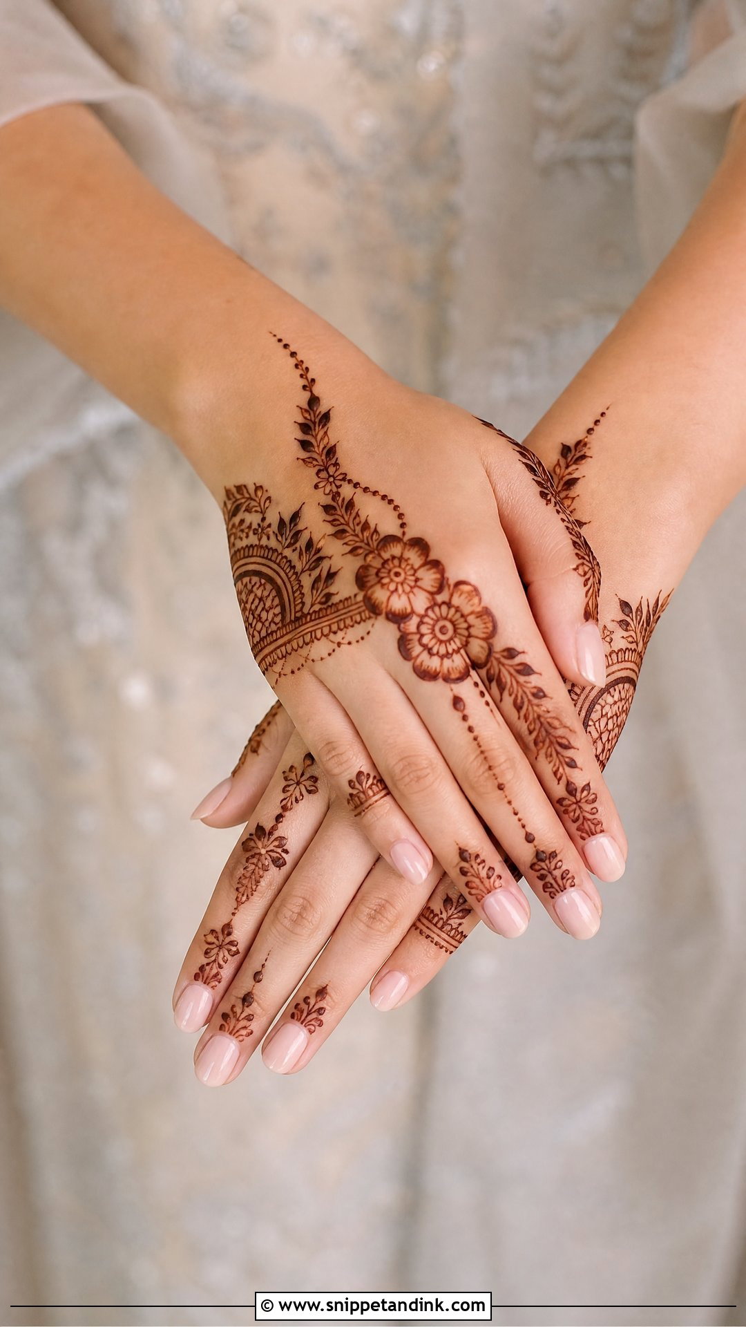 Modern Engagement Mehndi Design - Snippet and Ink - 20 Simple Engagement Mehndi Ideas