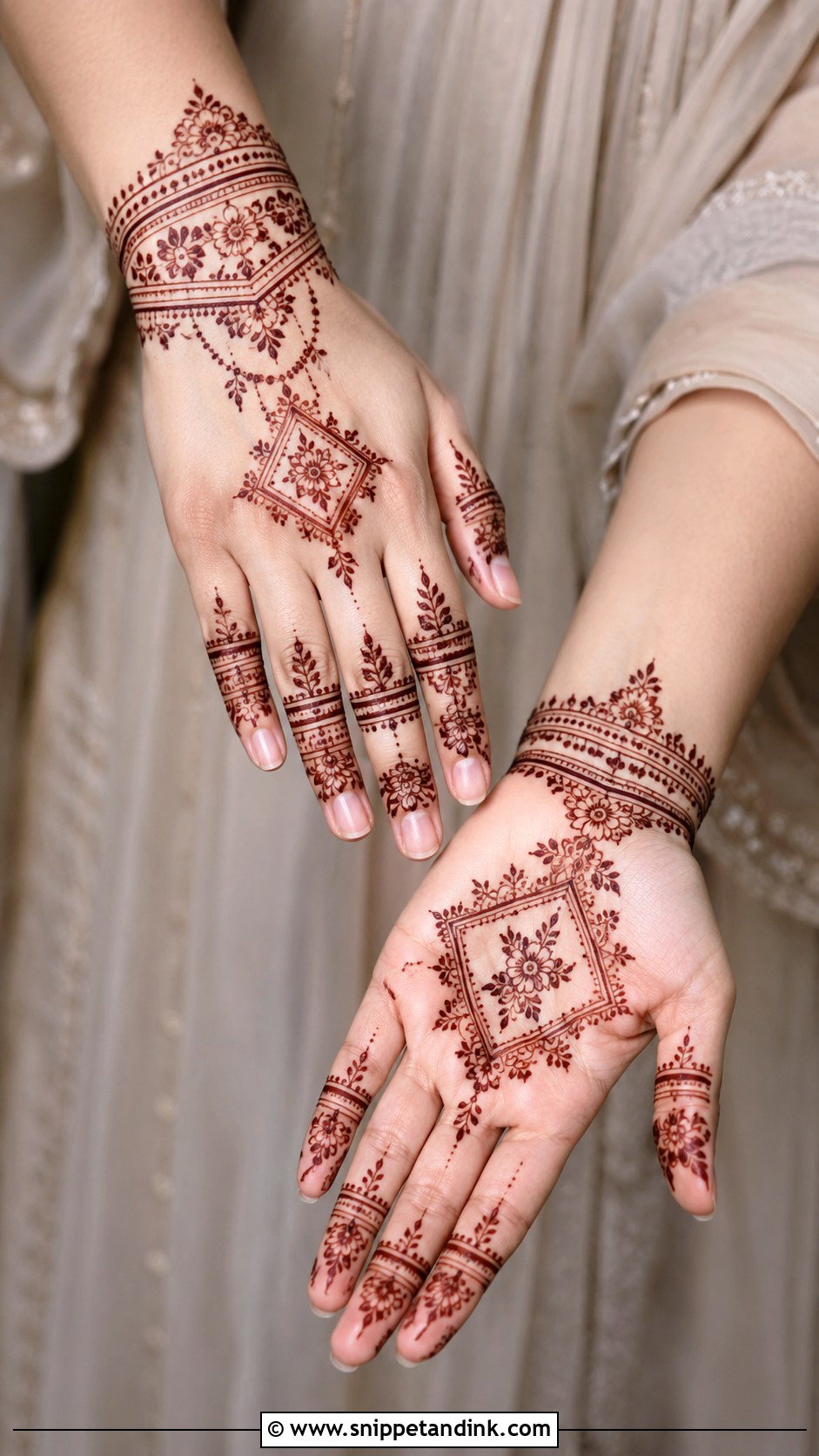 Modern Engagement Mehndi Design - Snippet and Ink - 30 Engagement Mehndi Designs for Bride