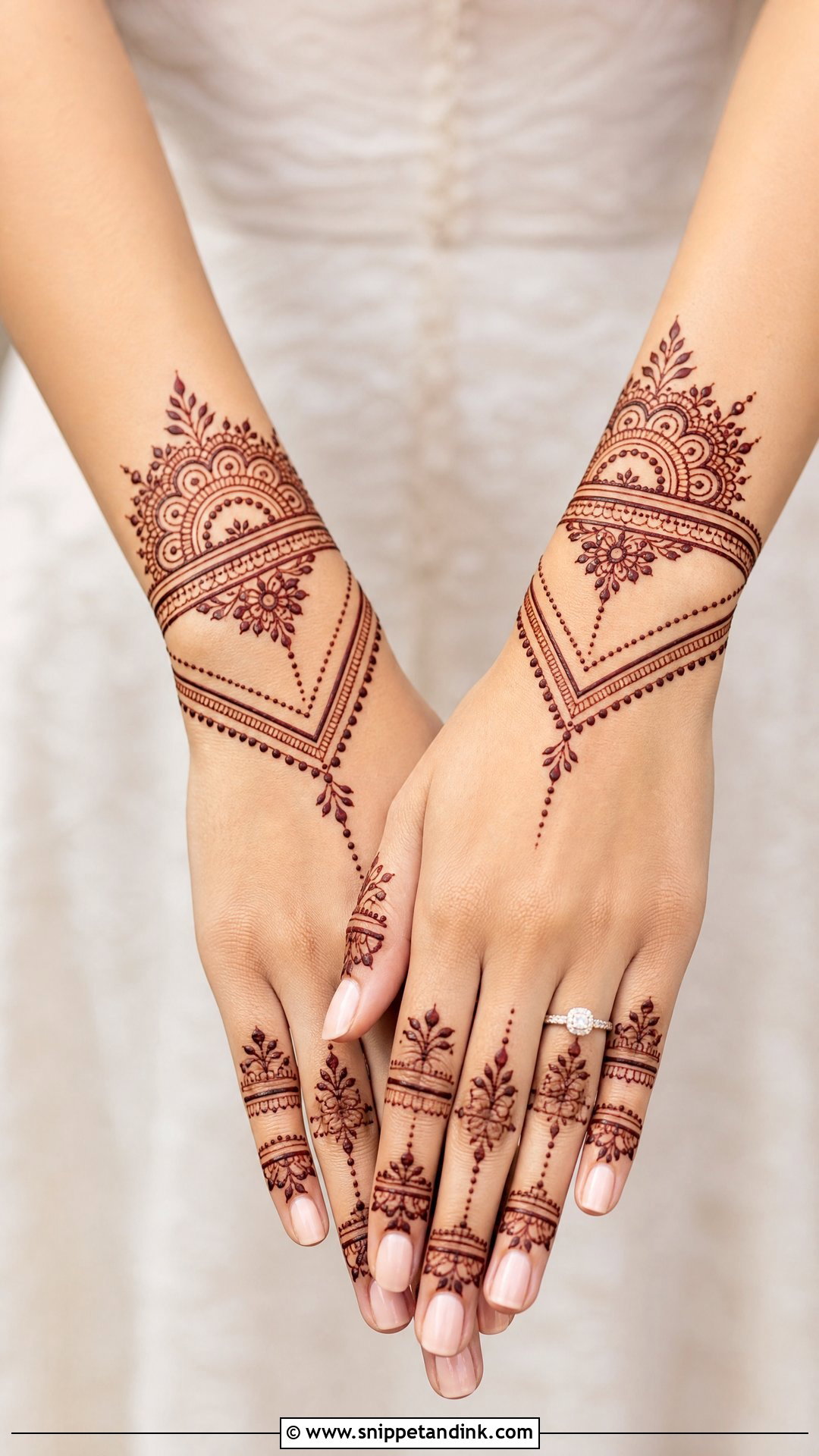 Modern Engagement Mehndi Design - Snippet and Ink - 30 Mehndi Designs for Engagement Brides