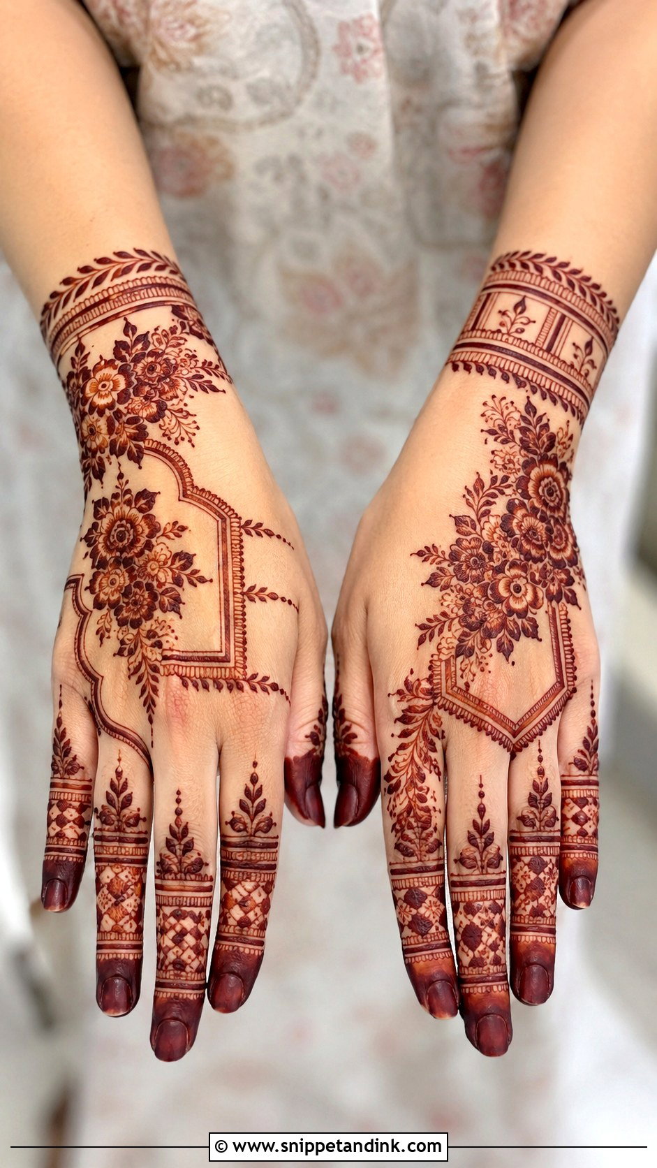 Modern Engagement Mehndi Design - Snippet and Ink - 35 Engagement Mehndi Designs