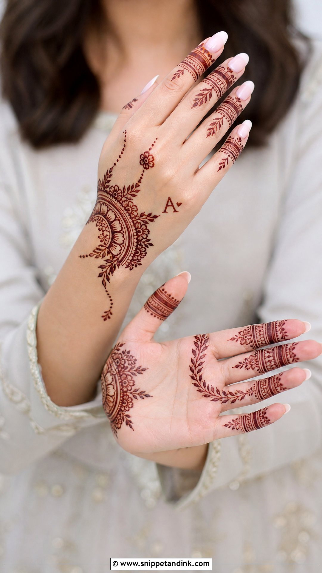 Modern Engagement Mehndi Design - Snippet and Ink - 20 Engagement Bride Mehndi Designs