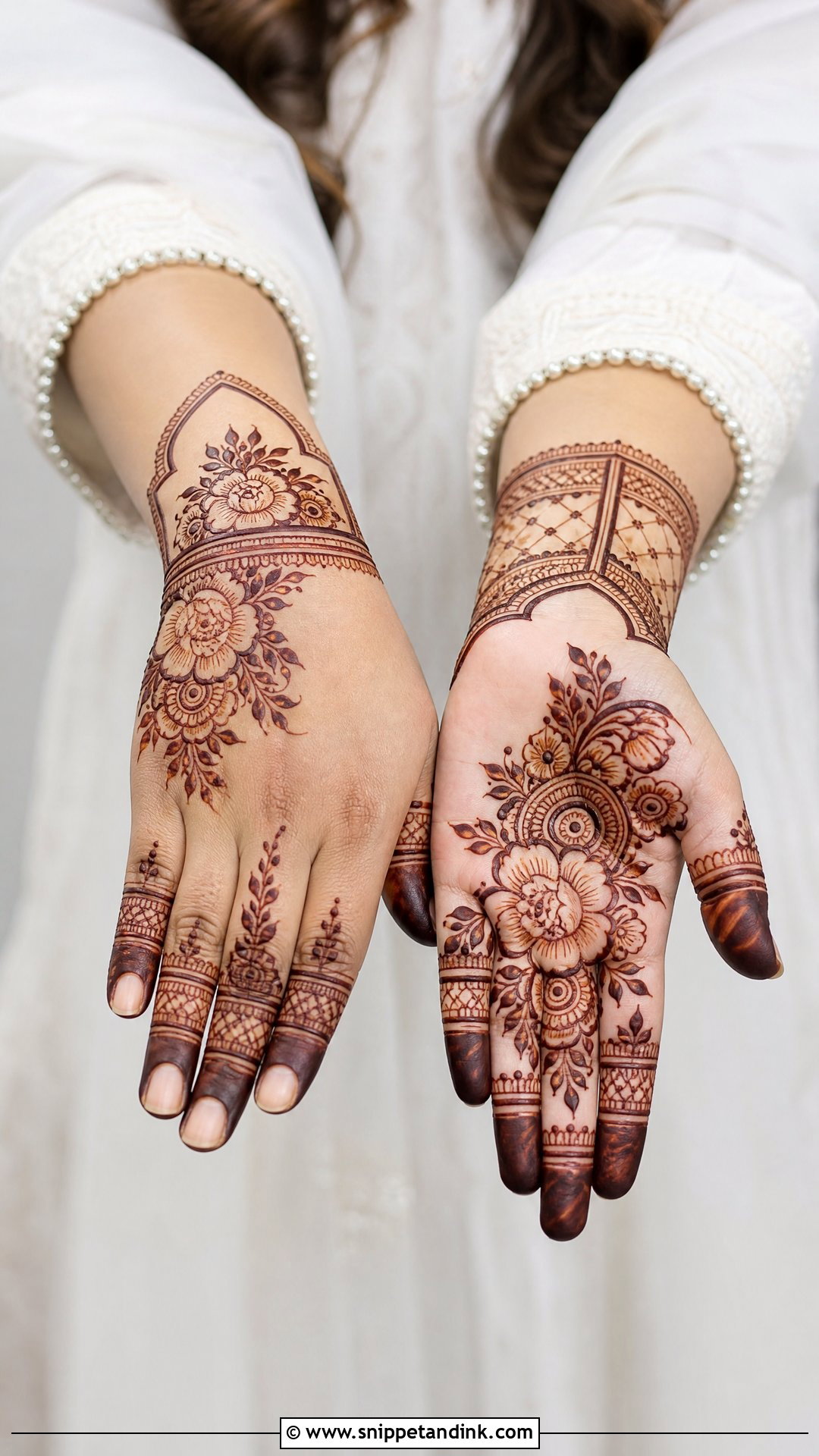 Modern Engagement Mehndi For Bride - Snippet and Ink - 20 Engagement Mehndi for Bride Ideas