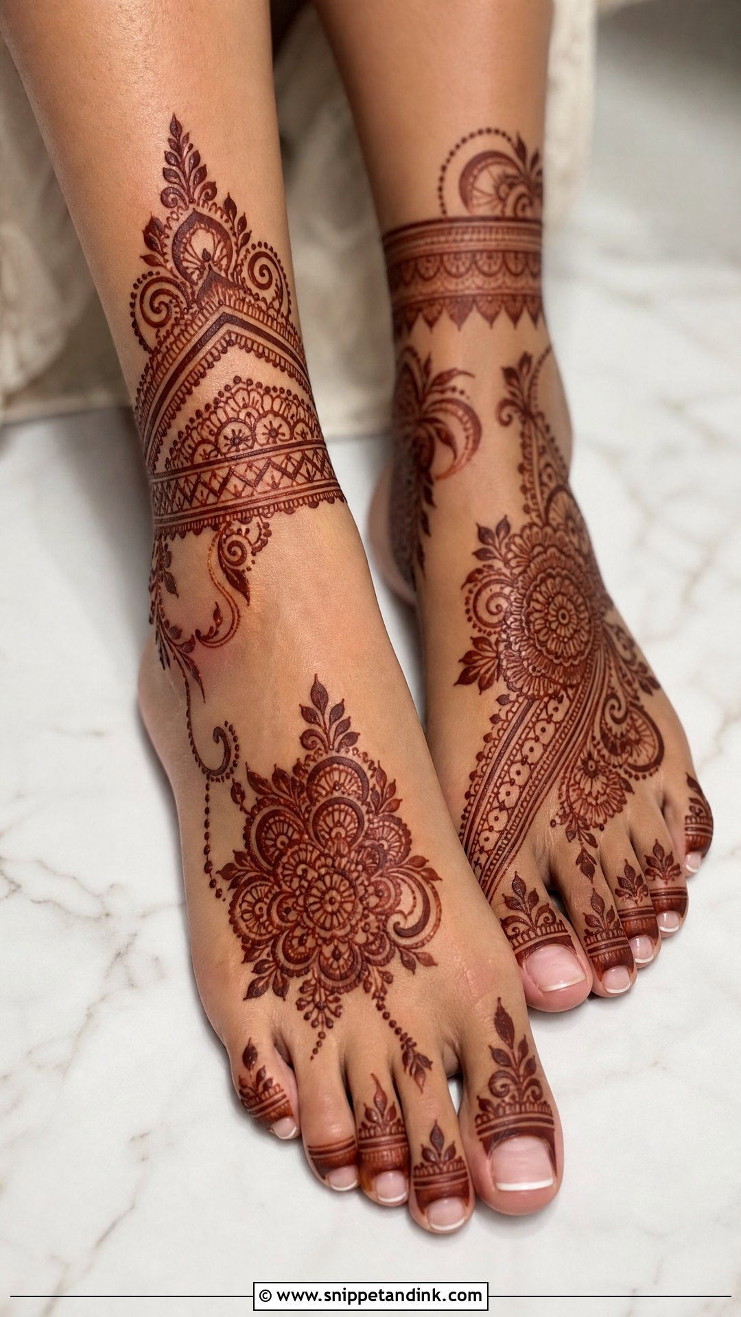 Modern Feet Mehndi Design - Snippet and Ink - 30 Unique Feet Mehndi Designs