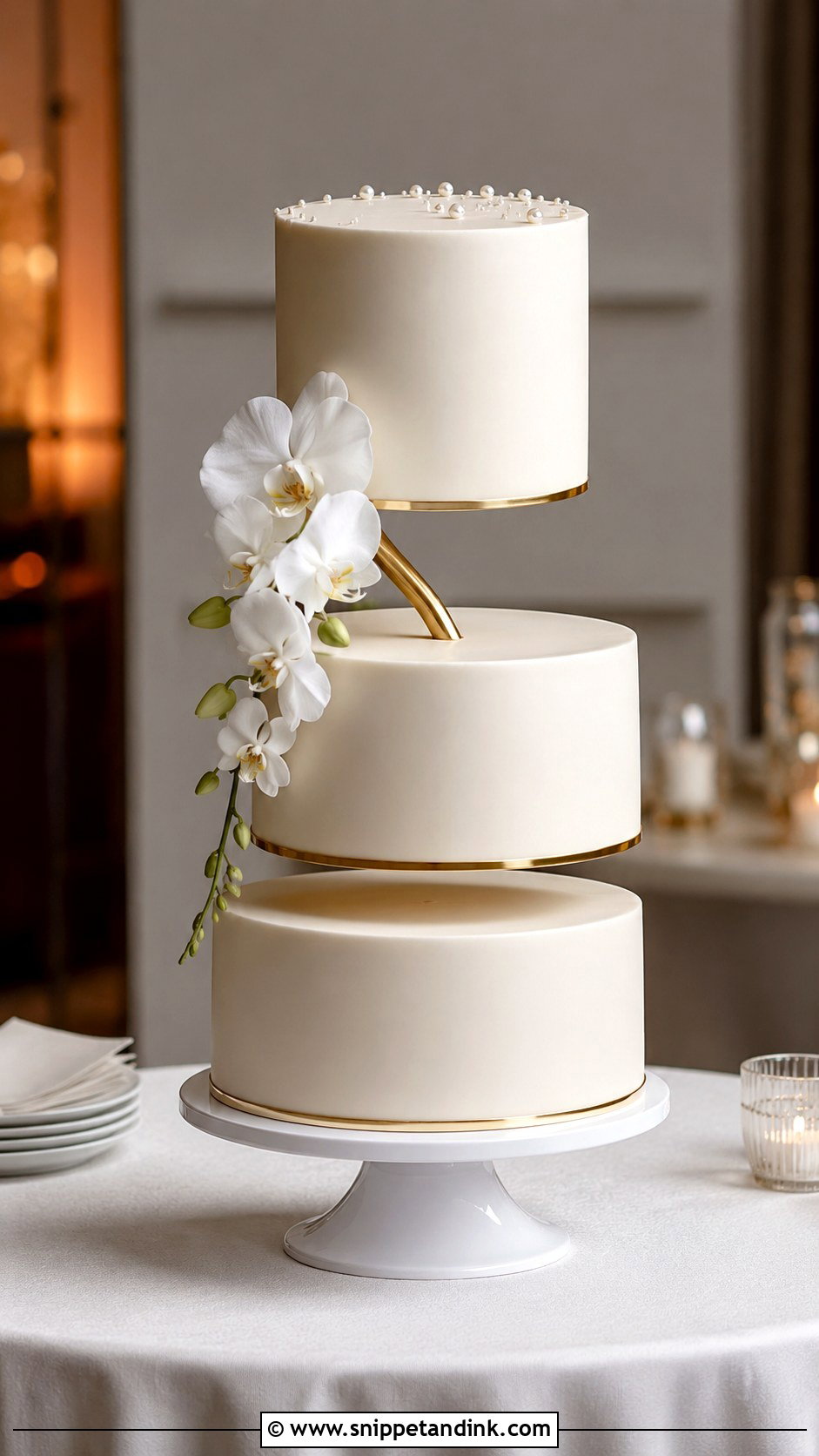 Modern Floating Tier Wedding Cake - Snippet and Ink - 20 Wedding Cake Ideas with Floating Tier