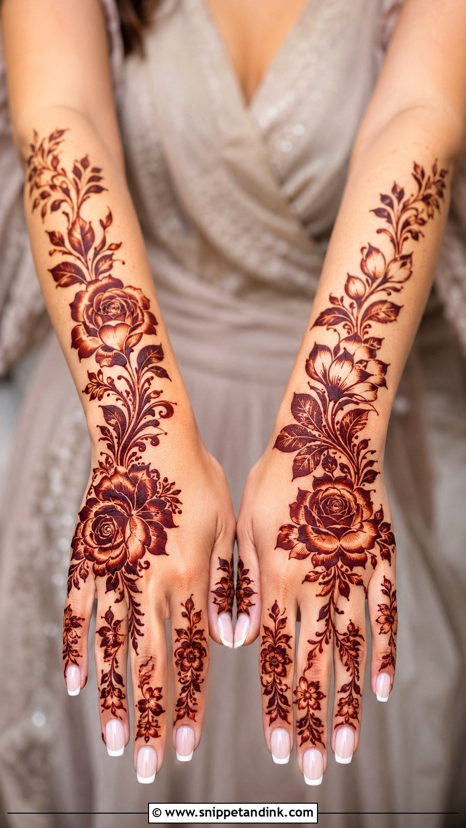 Modern Floral Mehndi Design - Snippet and Ink - 35 Modern Mehndi Designs