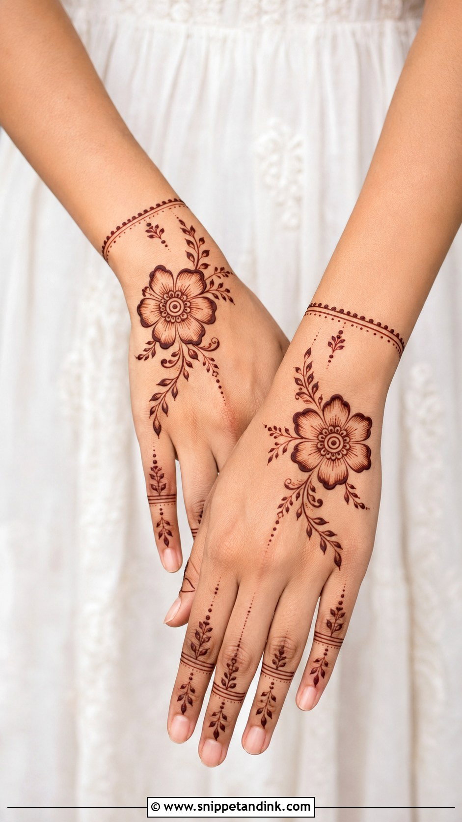 Modern Flower Mehndi Design - Snippet and Ink - 35 Flower Mehndi Designs