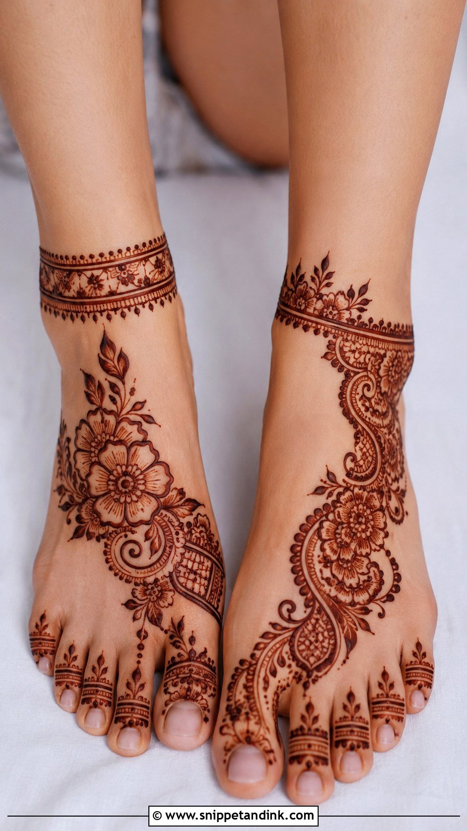 Modern Foot Mehndi Design - Snippet and Ink - 35 Foot Mehndi Designs