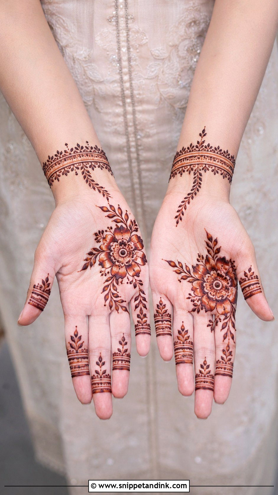 Modern Front Hand Mehndi Design - Snippet and Ink - 35 Front Mehndi Designs