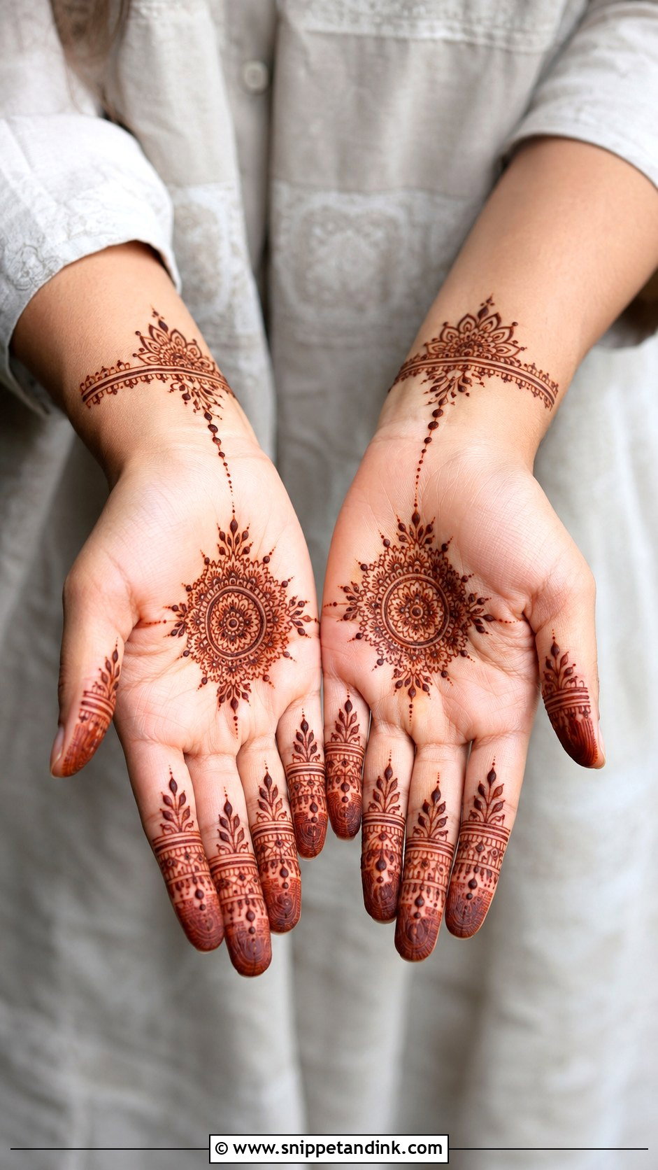 Modern Front Hand Mehndi Design - Snippet and Ink - 35 Front Hand Mehndi Designs