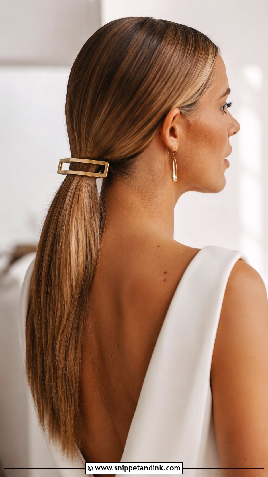 Modern Geometric Metal Clip - Snippet and Ink - 20 Bridal Hair Clip Ideas