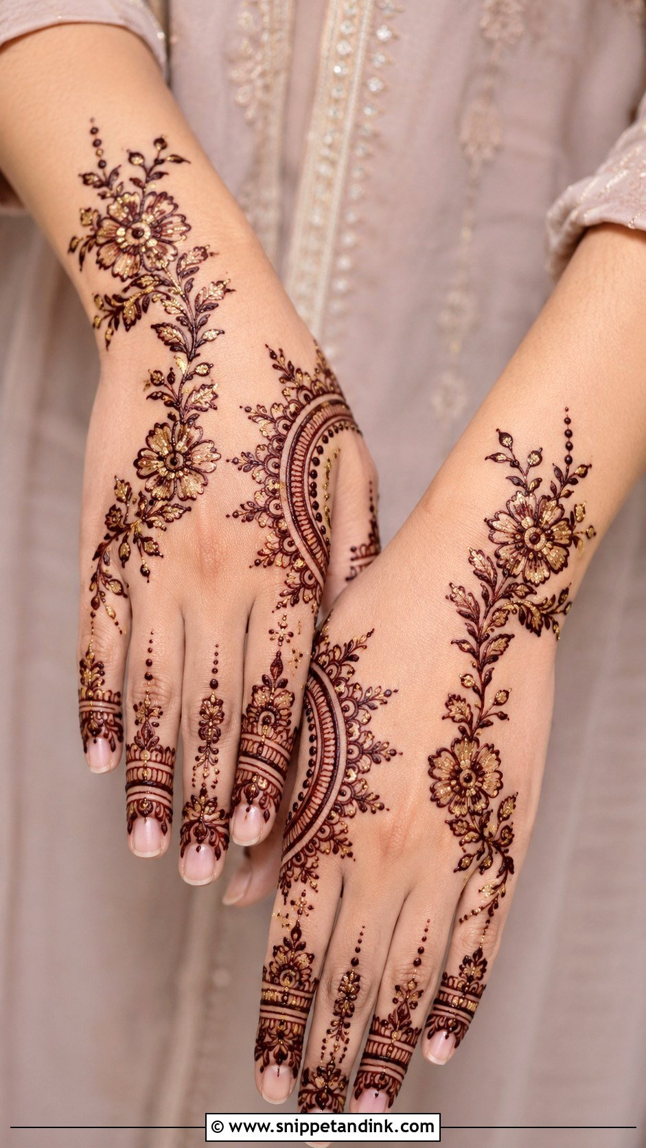 Modern Glitter Mehndi Design - Snippet and Ink - 35 Modern Mehndi Designs