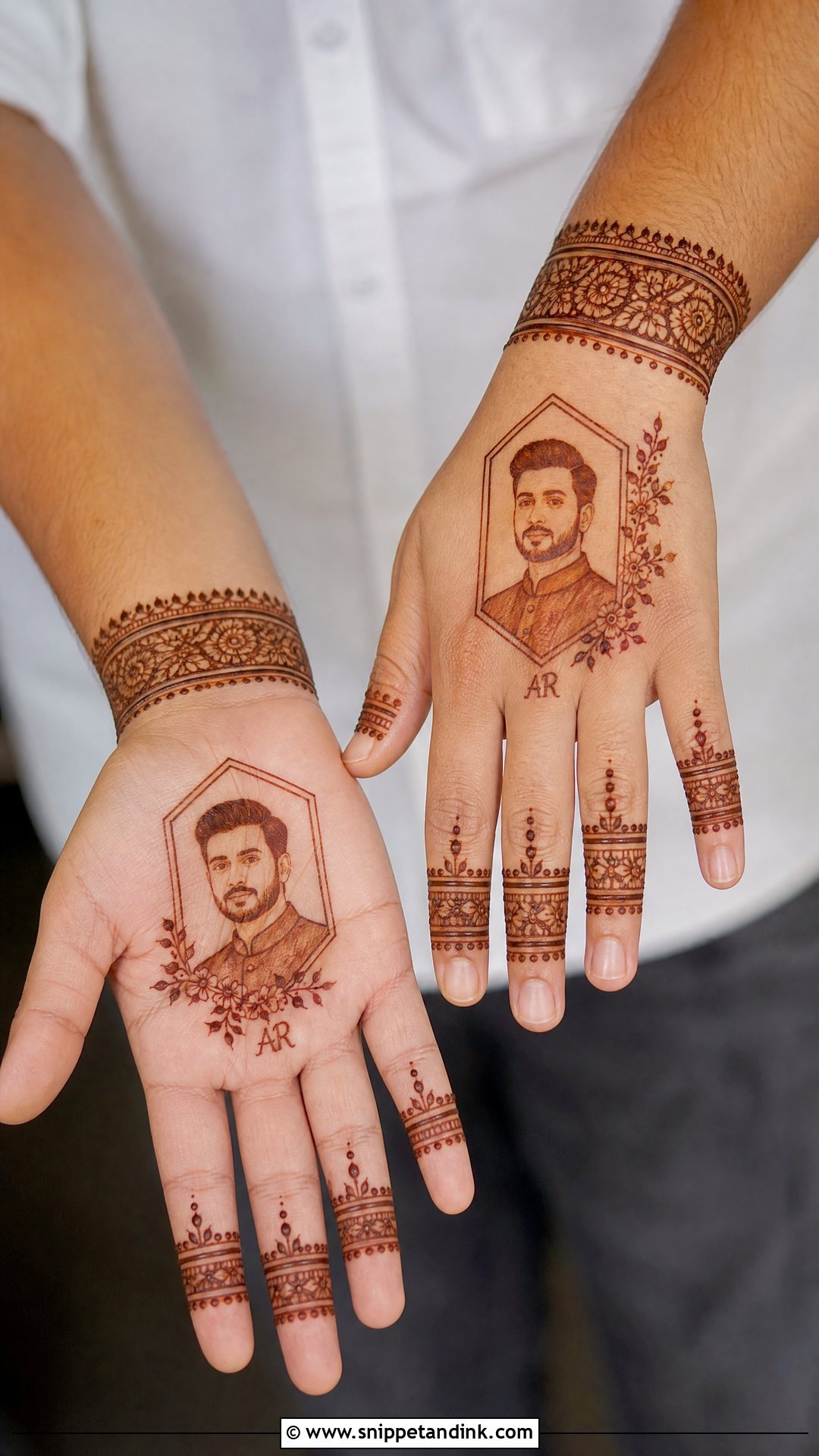 Modern Groom Face Mehndi Design - Snippet and Ink - 25 Groom Face Mehndi Designs
