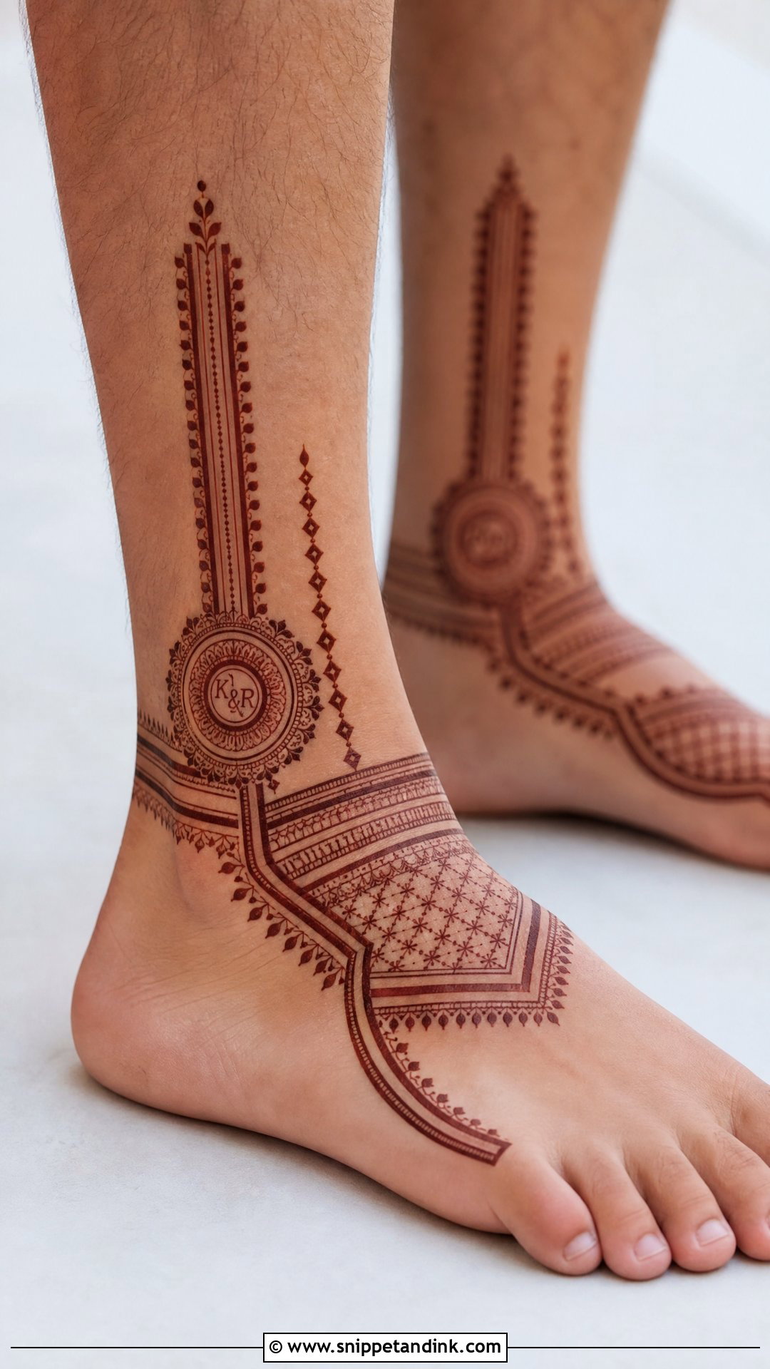 Modern Groom Leg Mehndi Design - Snippet and Ink - 20 Groom Leg Mehndi Design Ideas