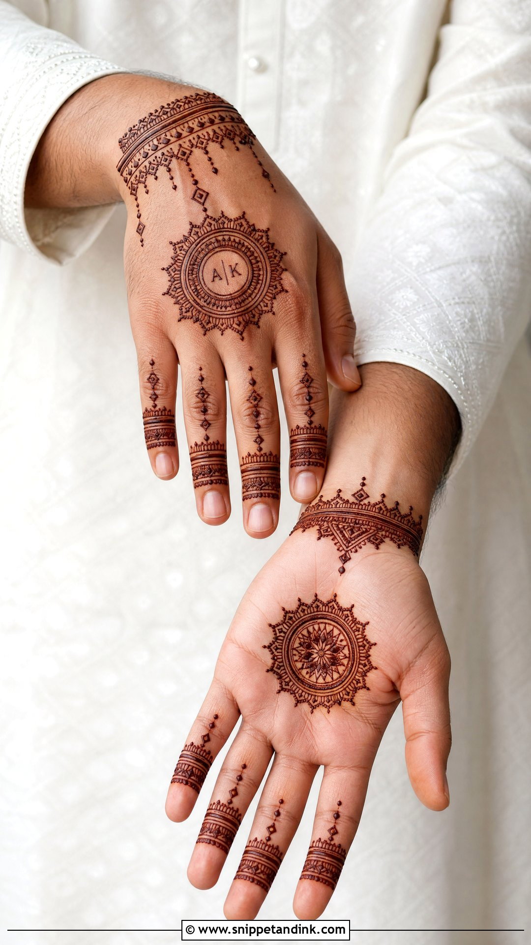 Modern Groom Mehndi Design - Snippet and Ink - 25 Mehndi Design for Groom Hand Ideas