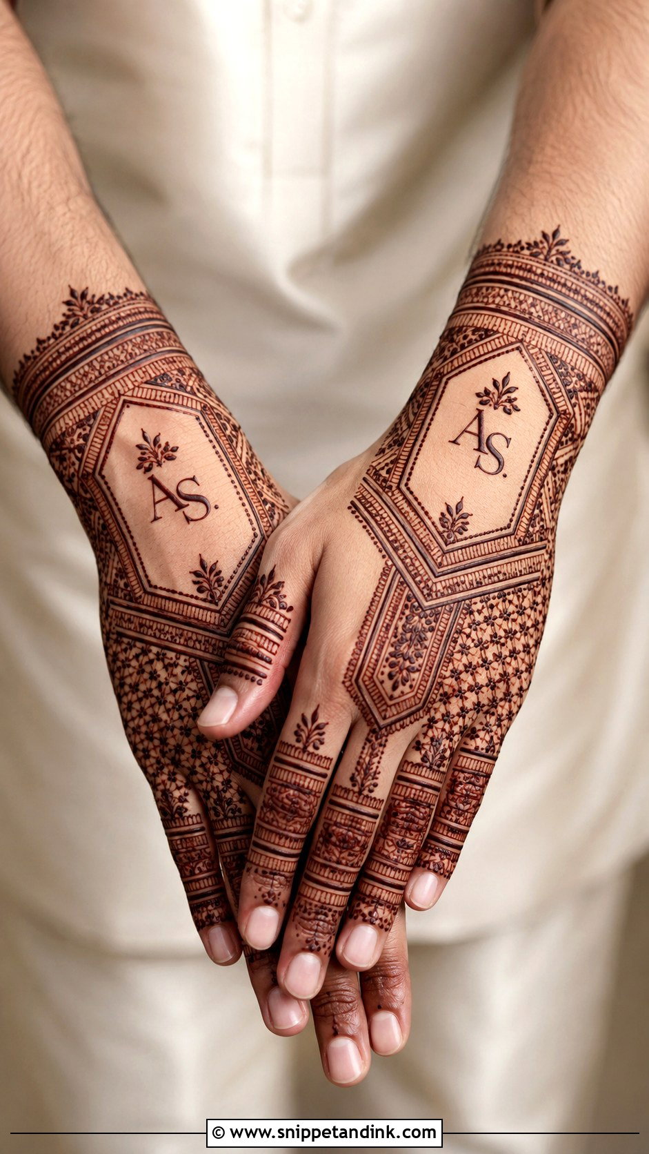 Modern Groom Mehndi Design - Snippet and Ink - 30 Groom Mehndi Design Ideas