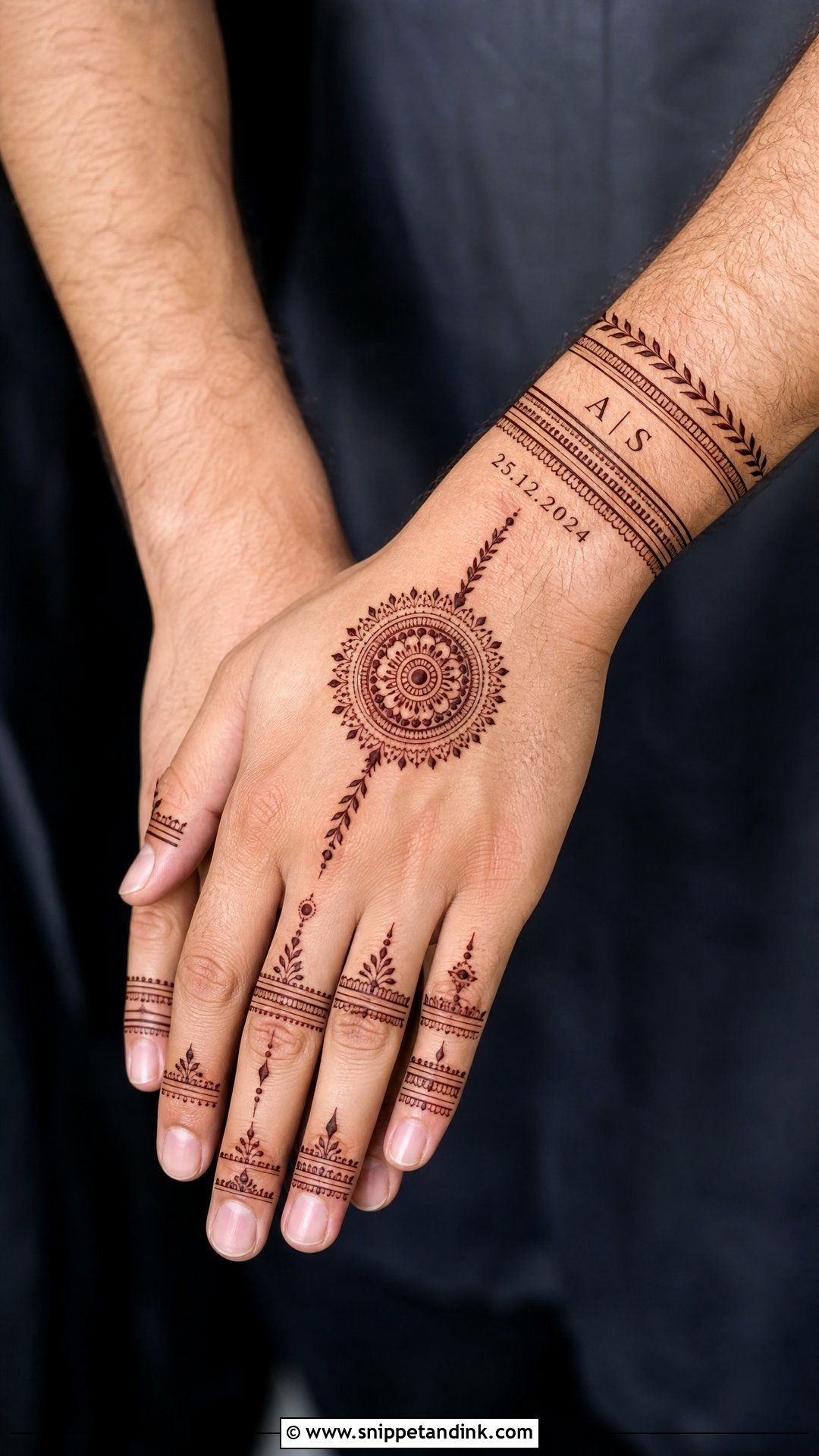 Modern Groom Mehndi Design - Snippet and Ink - 20 Groom Mehndi Designs