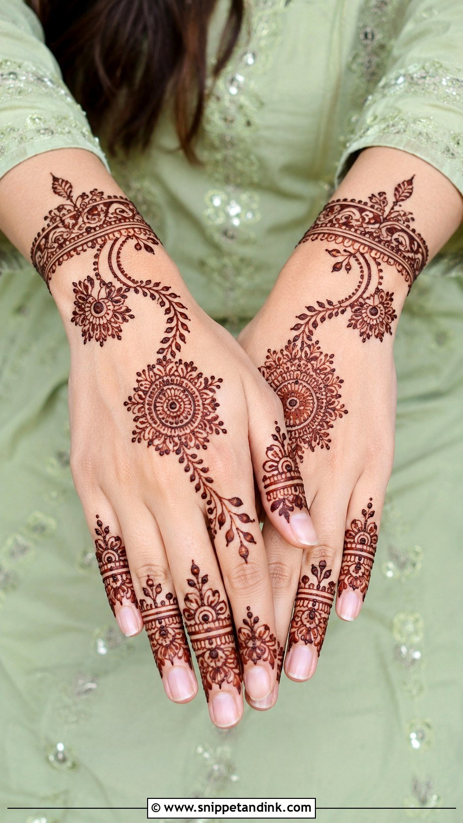 Modern Half Hand Mehndi Design - Snippet and Ink - 35 Modern Mehndi Designs
