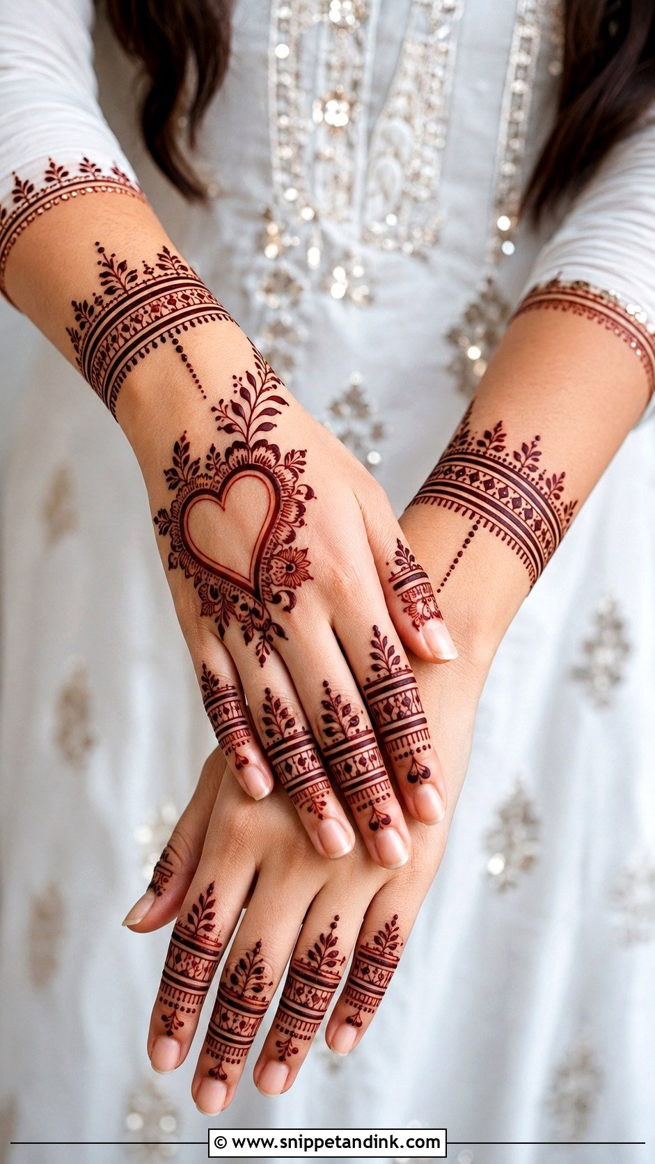 Modern Heart Mehndi Design - Snippet and Ink - 30 Heart Mehndi Designs