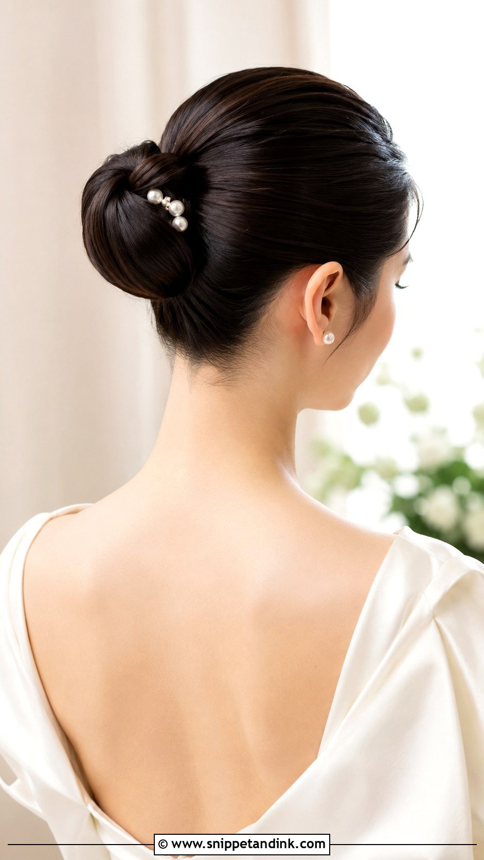 Modern Japanese Bridal Bun - Snippet and Ink - 15 Japanese Wedding Hair Ideas