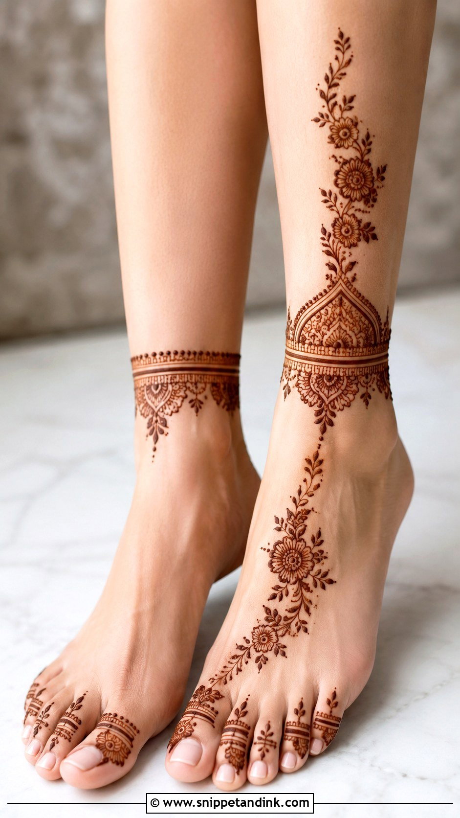 Modern Leg Mehndi Design - Snippet and Ink - 35 Leg Mehndi Design Ideas