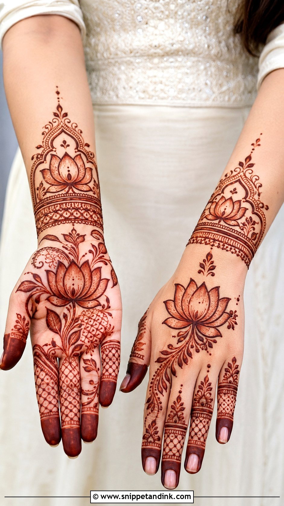 Modern Lotus Mehndi Design - Snippet and Ink - 35 Modern Mehndi Designs