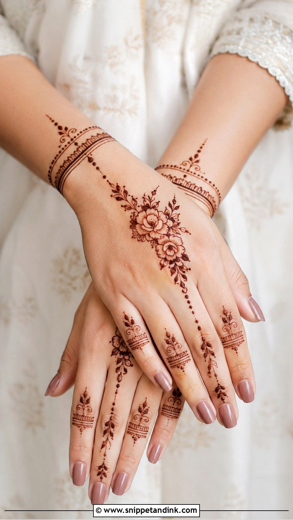 Modern Mehndi Design For Back Hand - Snippet and Ink - 35 Mehndi Designs Book