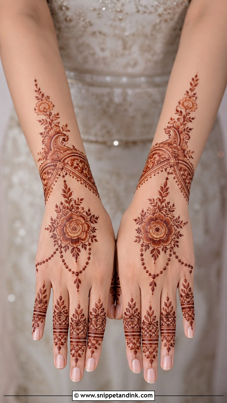 Modern Minimal Back Hand Mehndi Design For Weddings - Snippet and Ink - 30 Modern Minimal Back Hand Mehndi Designs