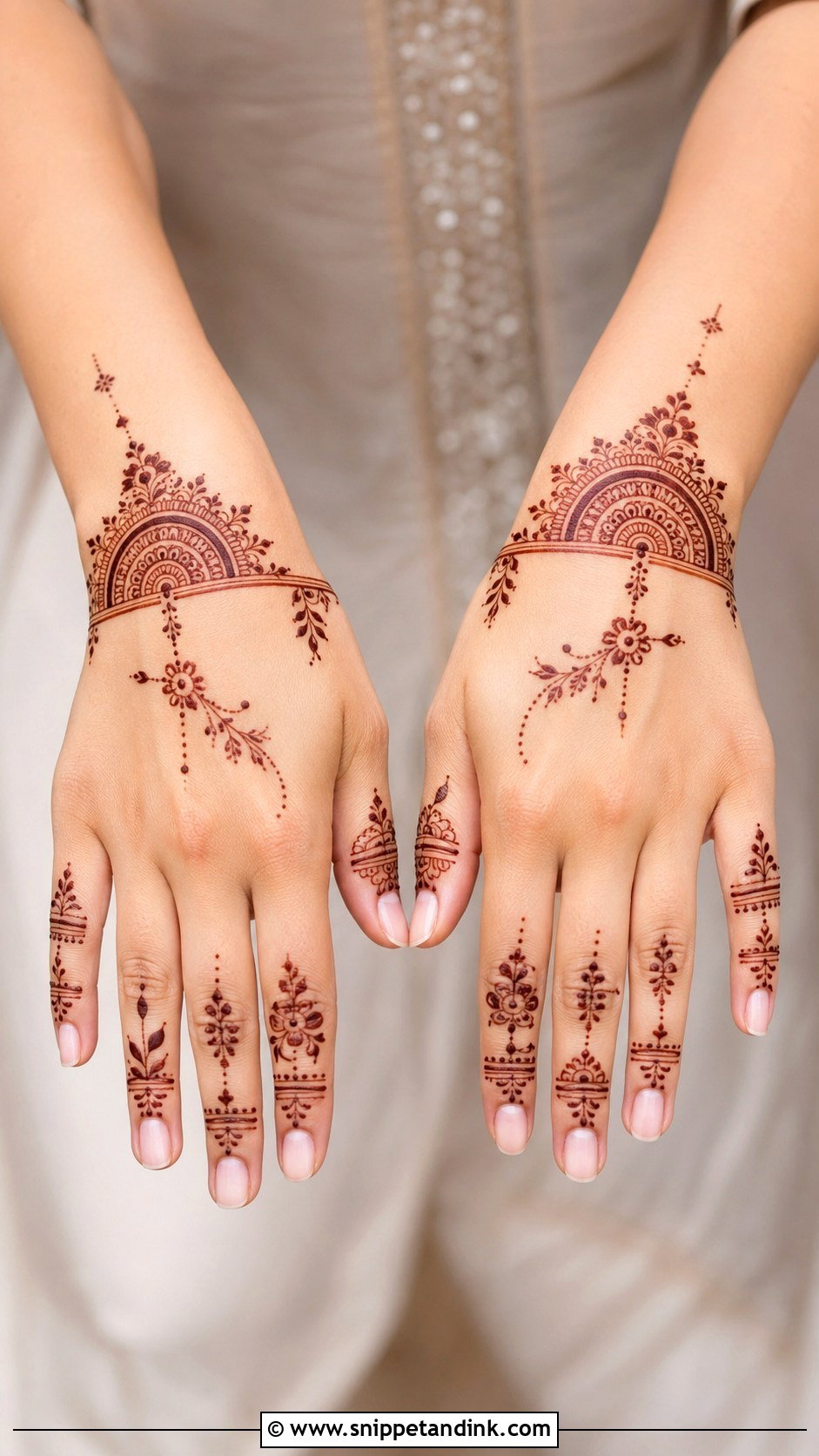 Modern Minimal Hand Mehndi Design - Snippet and Ink - 35 Hand Mehndi Designs